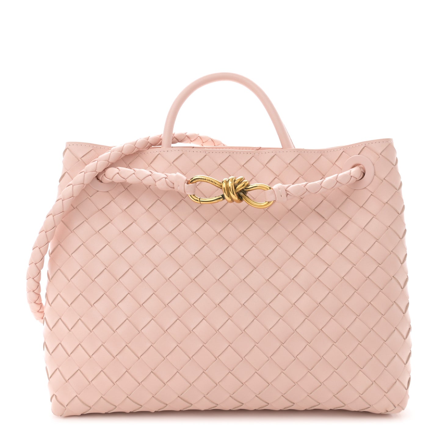 Nappa Intrecciato Medium Andiamo Shoulder Bag Lotus