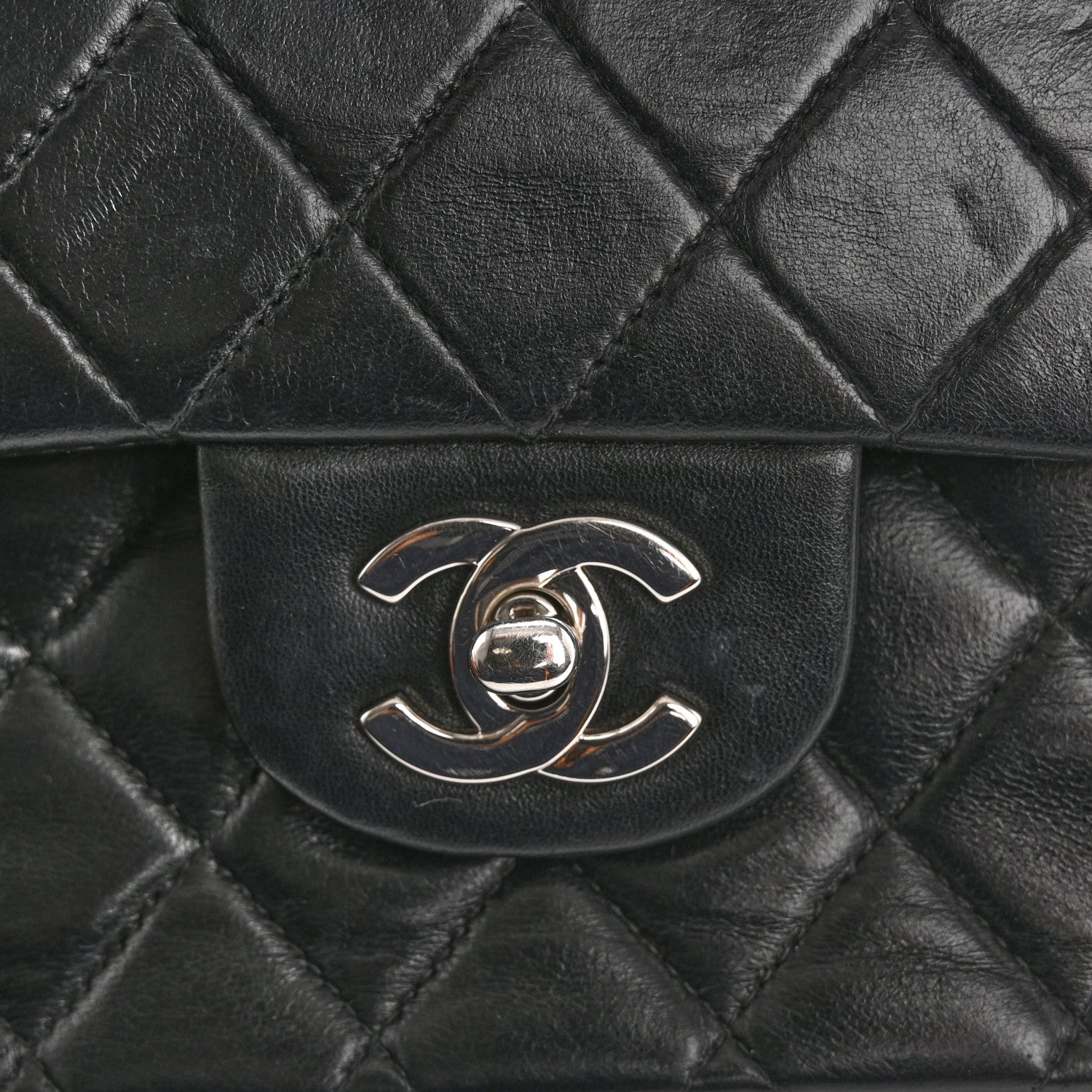 Chanel Lambskin Quilted Medium Double Flap Black 13 of 15