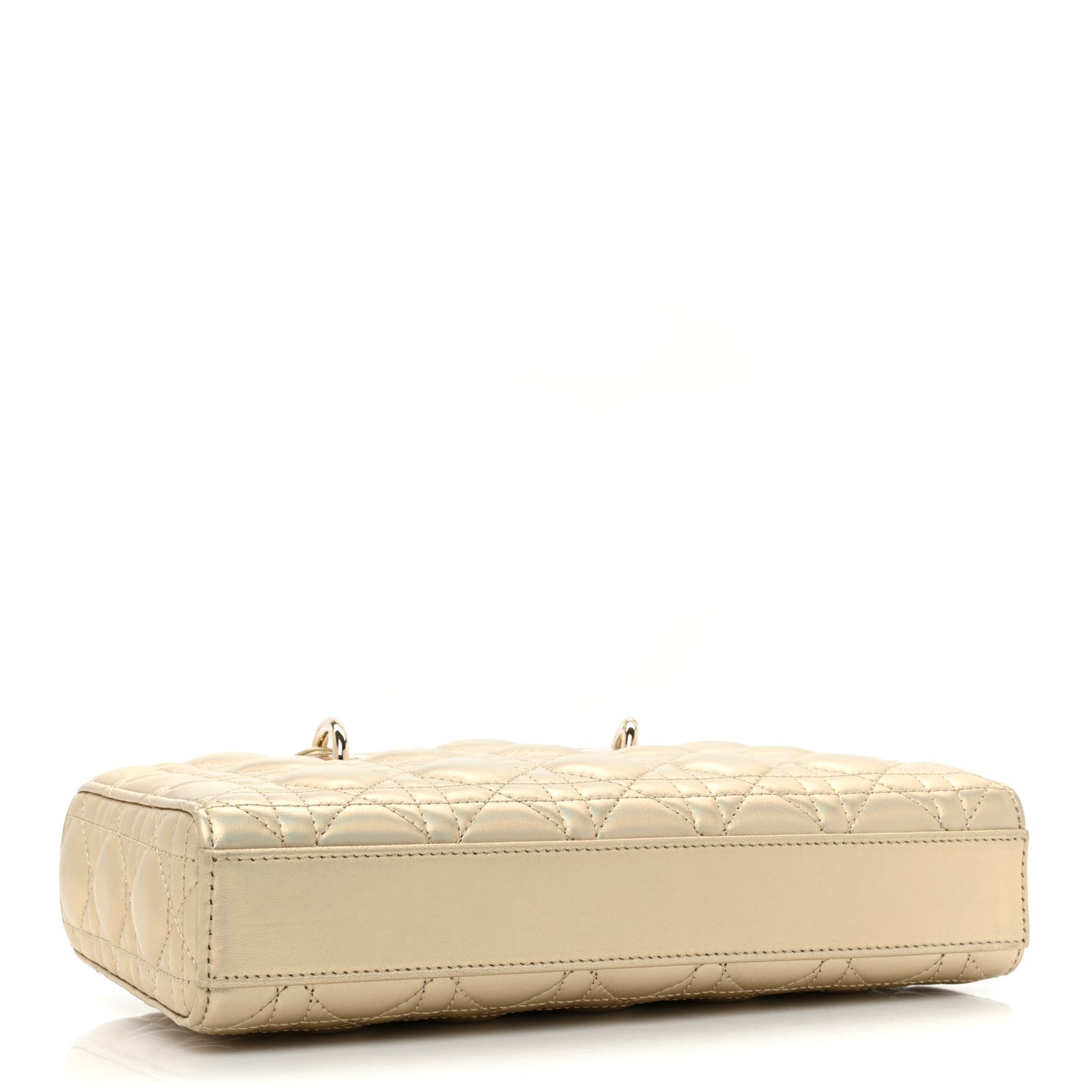 Metallic Lambskin Cannage Medium Lady D-Joy Or