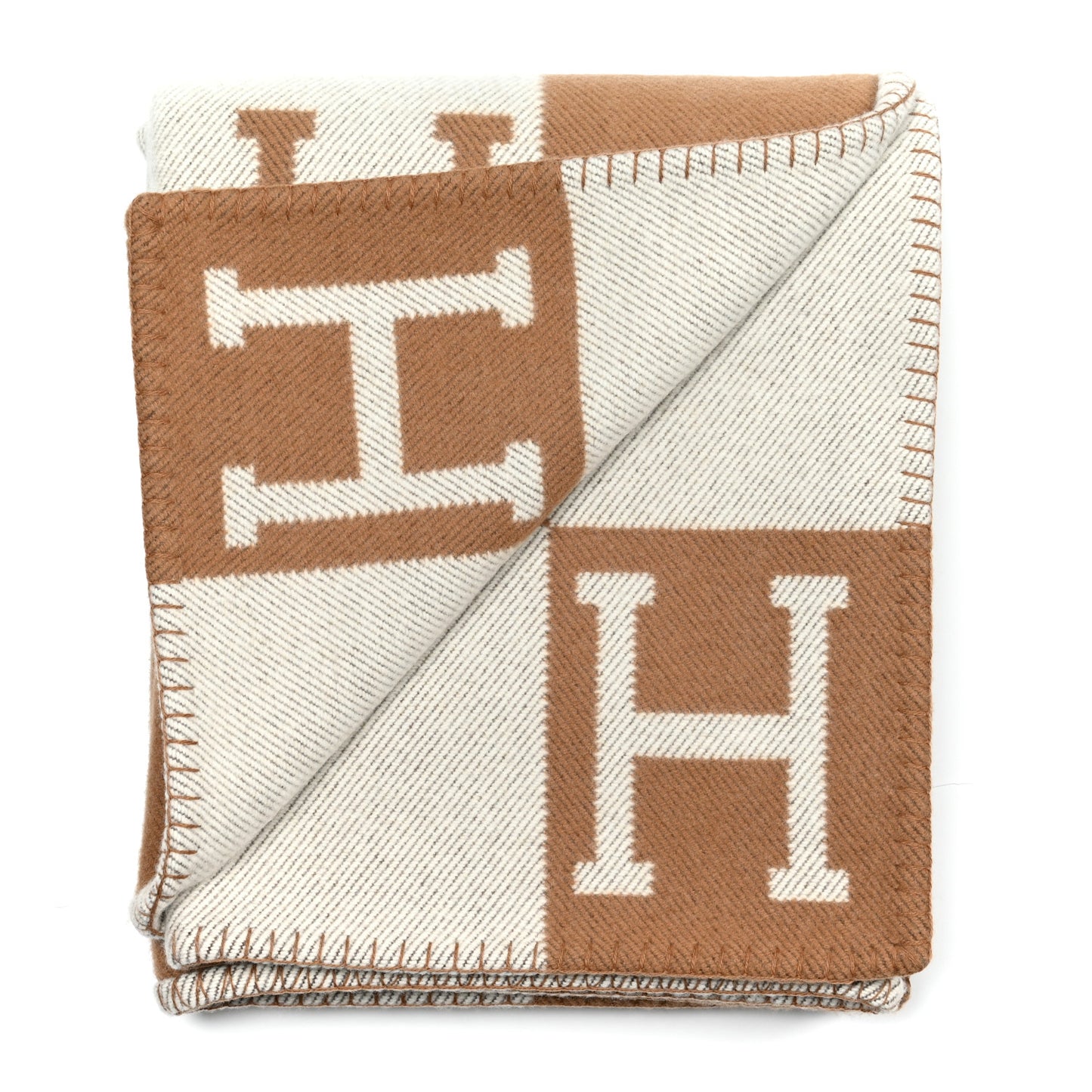 Wool Cashmere Avalon Blanket Ecru Camel