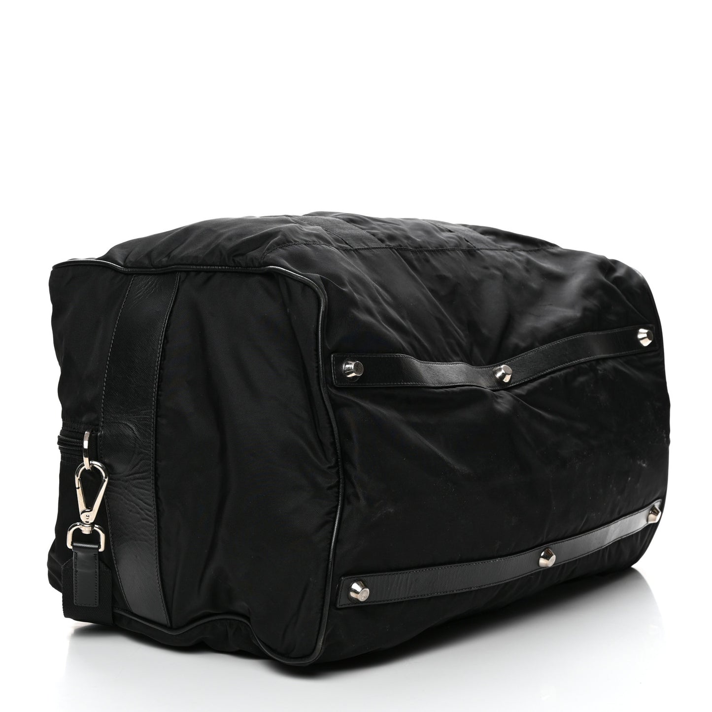 Tessuto Nylon Saffiano Viaggio Carry On Travel Bag Black