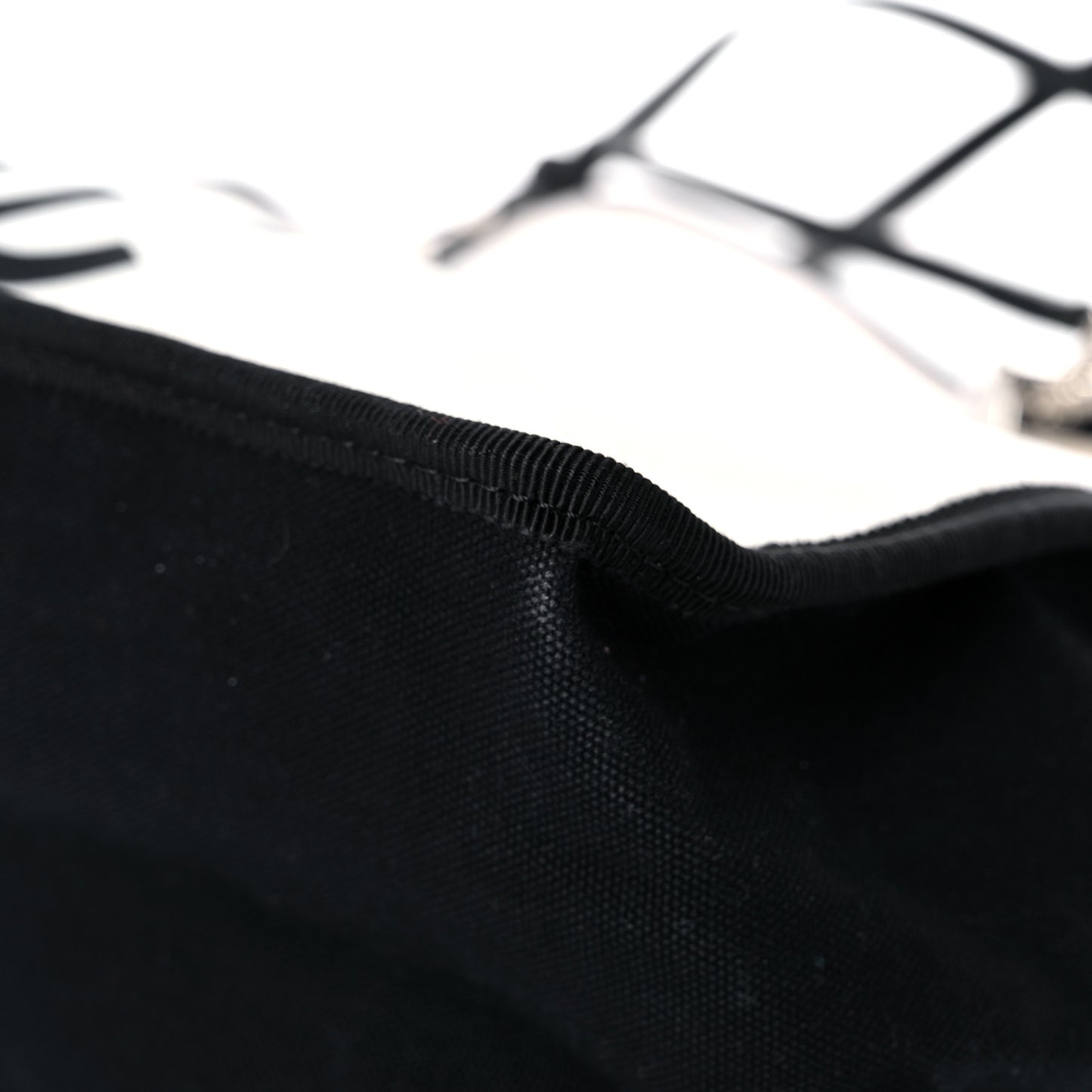 Canvas Calfskin Let's Demonstrate Small Tote White Black