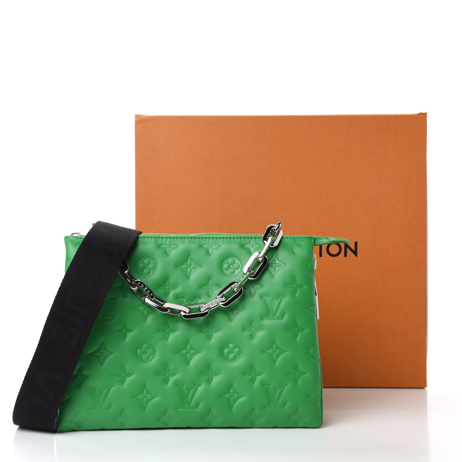 Louis Vuitton Lambskin Embossed Monogram Coussin PM LV Motion Green 10 of 10