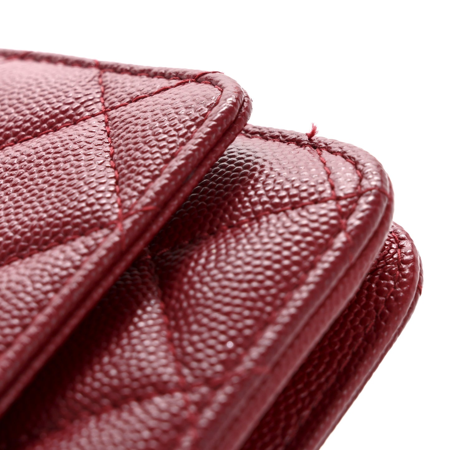 Caviar Quilted Wallet on Chain WOC Red