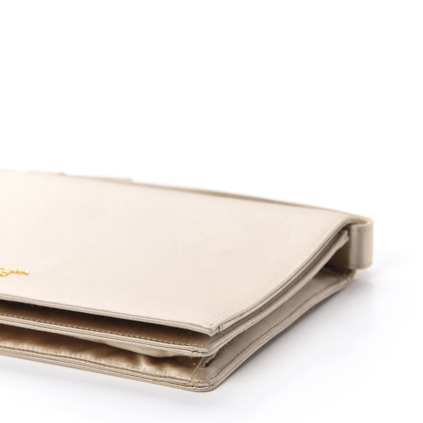Satin Flap Clutch Bag Sabbia