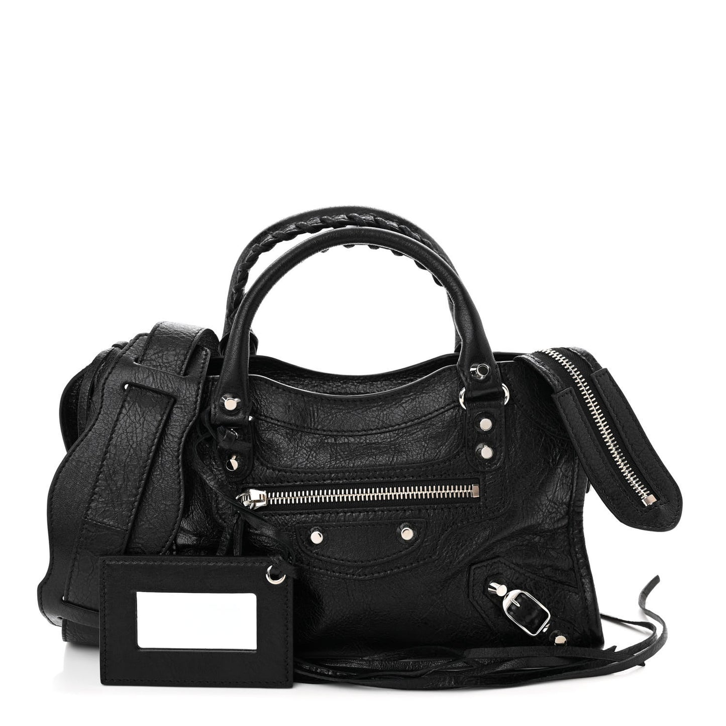 Agneau Classic Silver Hardware Mini City Black