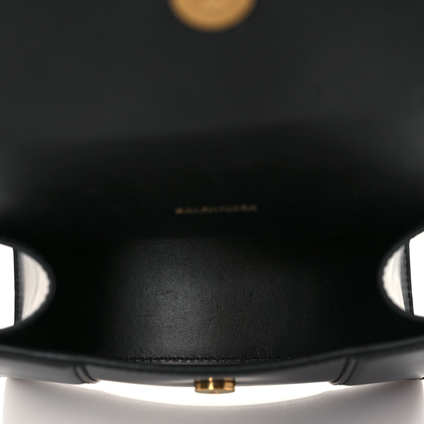 Shiny Box Calfskin Hourglass Top Handle Bag XS Black