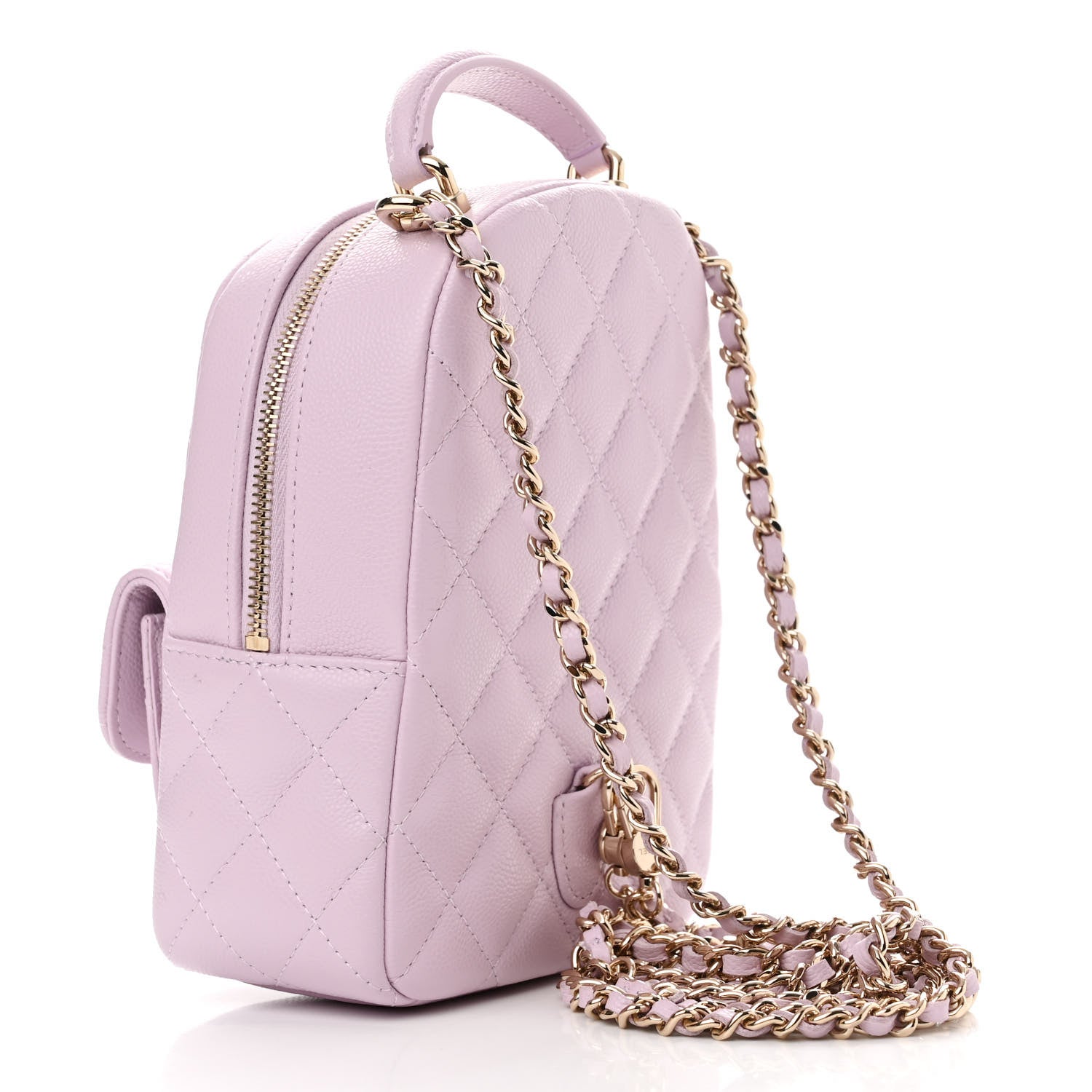 Chanel Caviar Quilted CC Mini Classic Backpack Light Purple 3 of 11