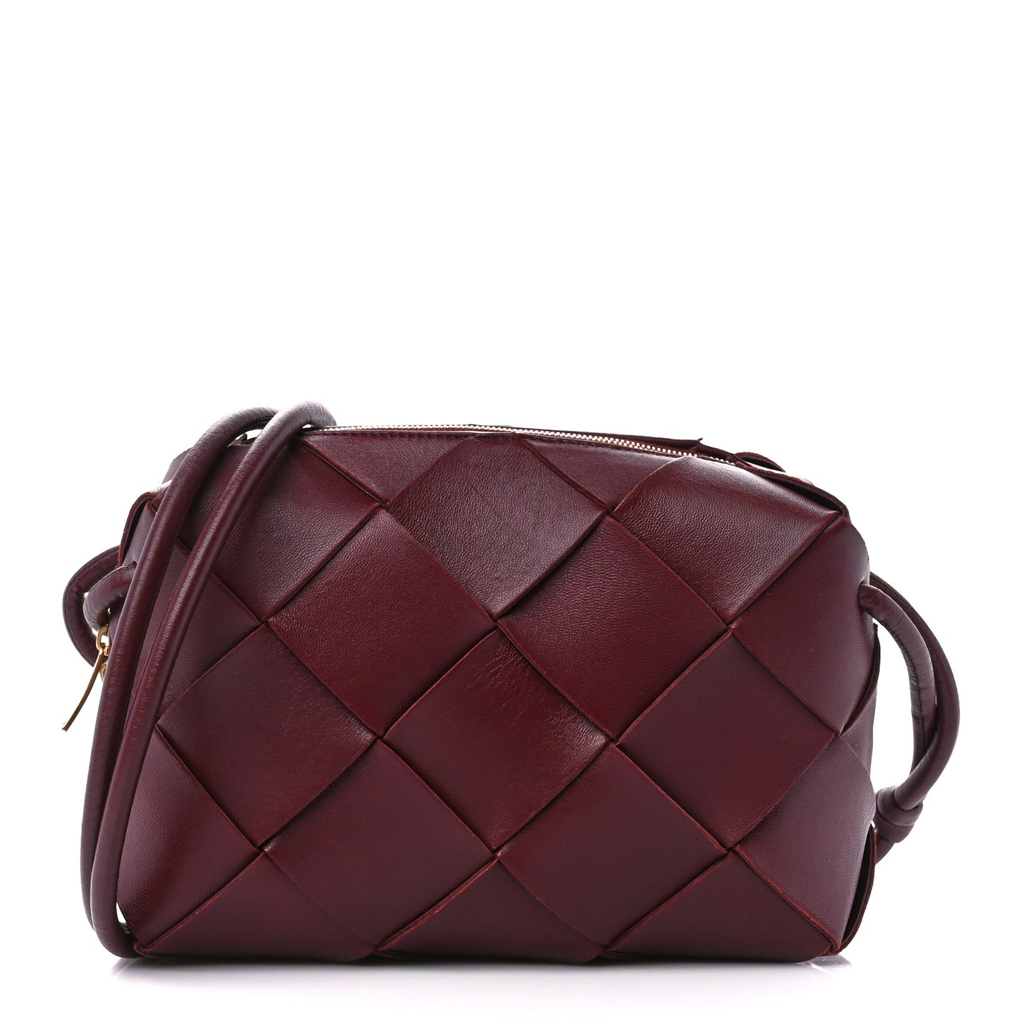 Lambskin Maxi Intrecciato Small Cassette Camera Bag Barolo
