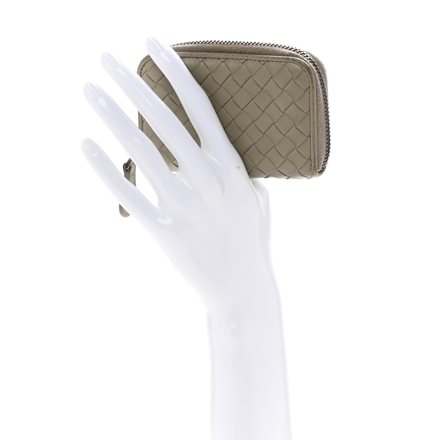 Nappa Intrecciato Zip Around Coin Purse Fume