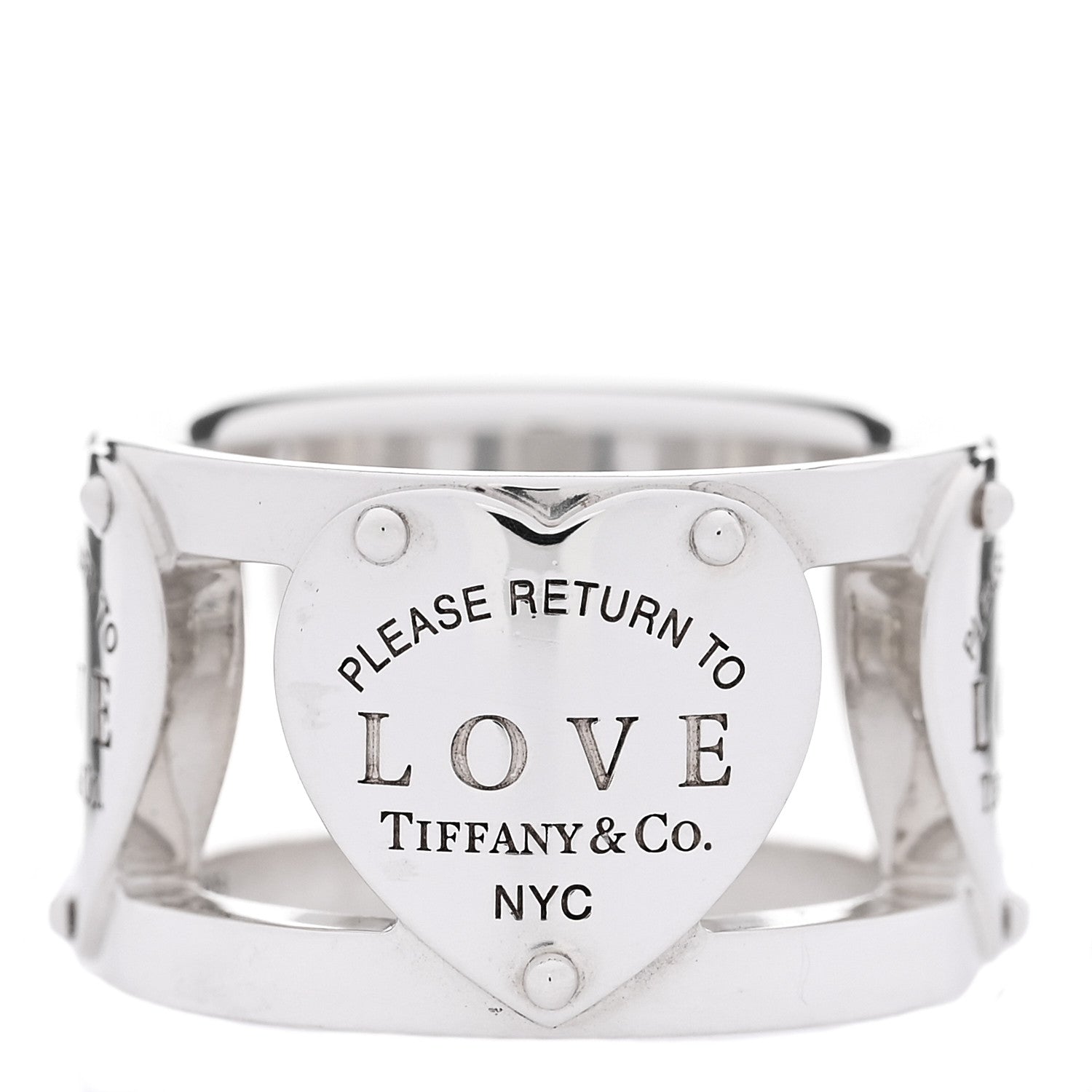 Tiffany Sterling Silver Return to Tiffany Heart Wide Band Ring 47