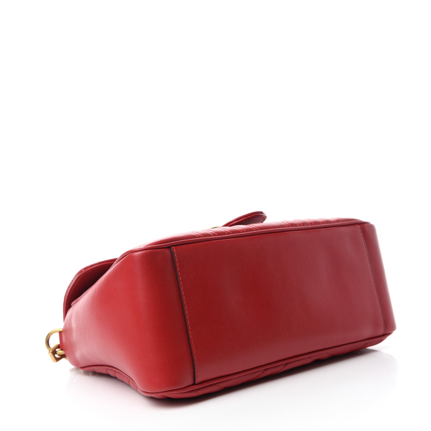 Calfskin Matelasse Small GG Marmont Top Handle Shoulder Bag Hibiscus Red