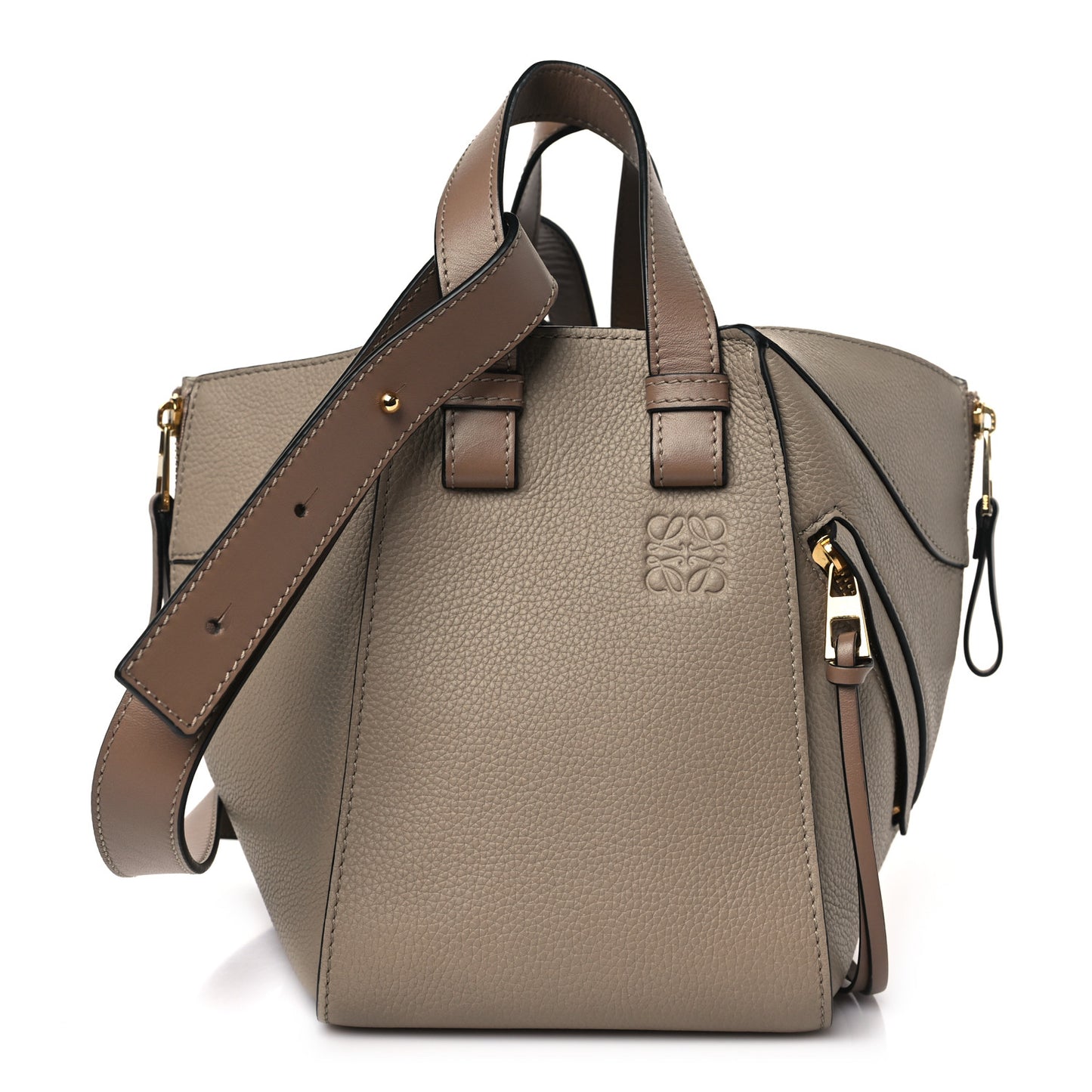 Soft Grained Calfskin Compact Hammock Shoulder Bag Sand