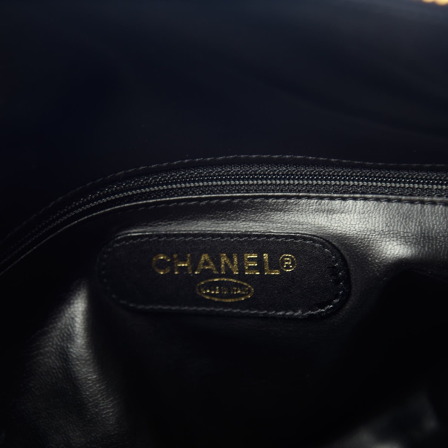 Chanel Calfskin Diamond Stitched Duffle Bag Black 5 of 9