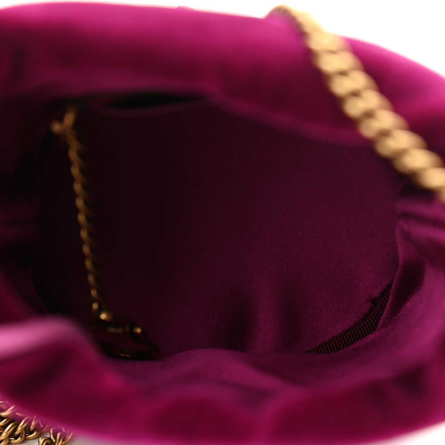 Velvet Matelasse Mini GG Marmont 2.0 Bucket Bag Fuchsia Violet Cyclamen