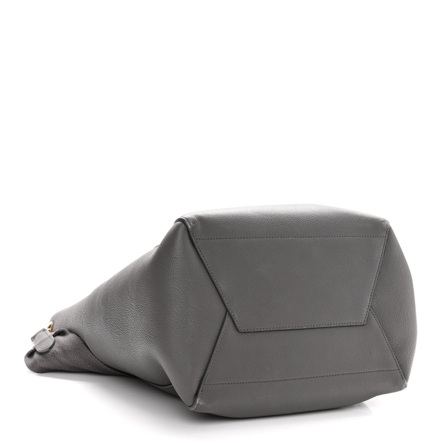 Soft Grained Calfskin Sangle Bucket Bag Kohl