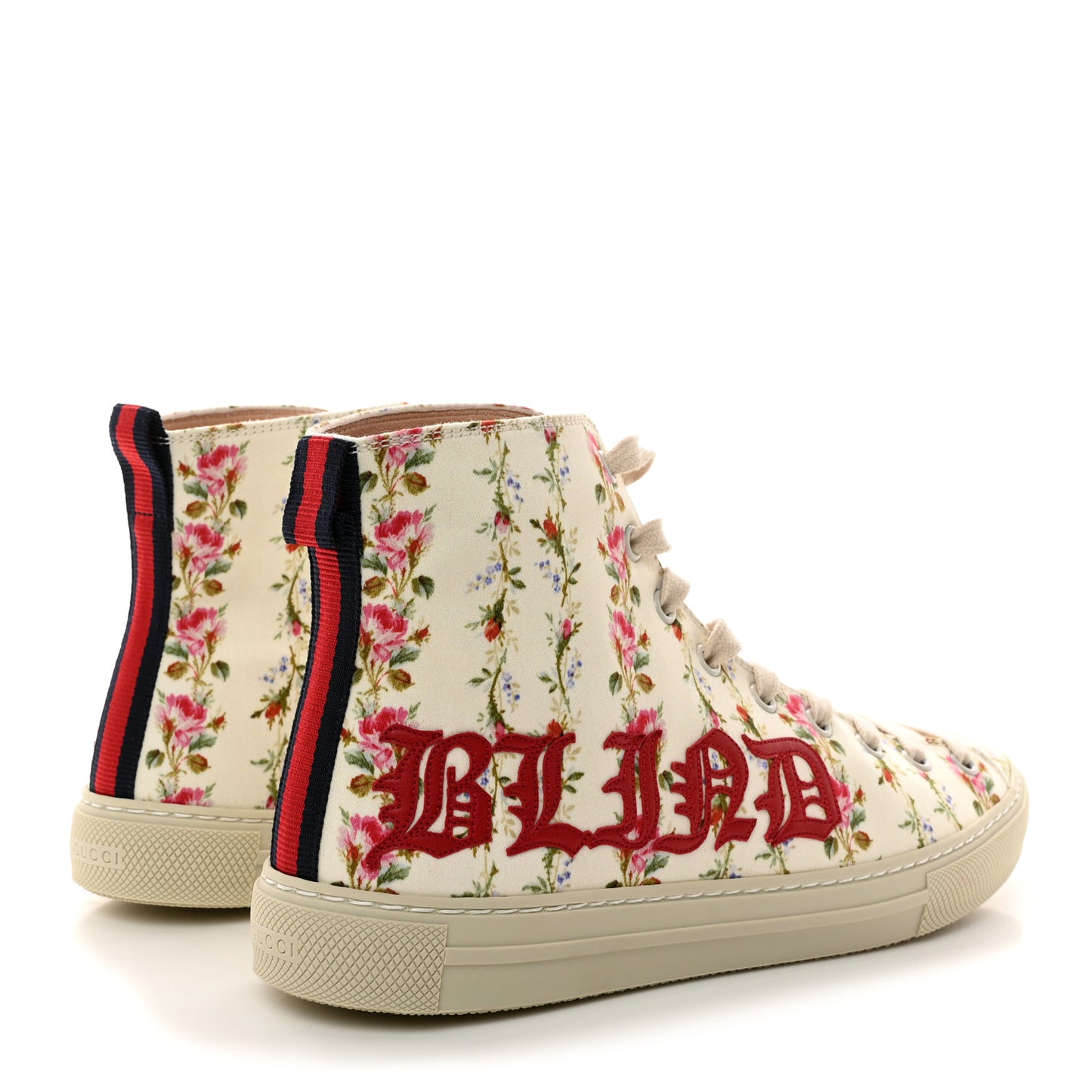 Canvas Romantic Print Major Blind For Love High Top Sneakers 38.5 Ivory