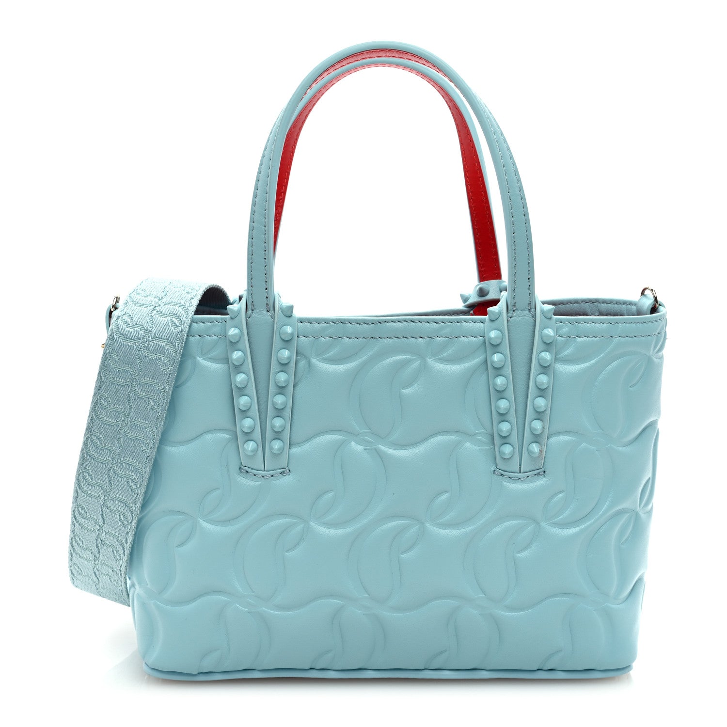 Christian Louboutin Nappa Embossed Mini East West Cabata Tote Mineral 1 of 8