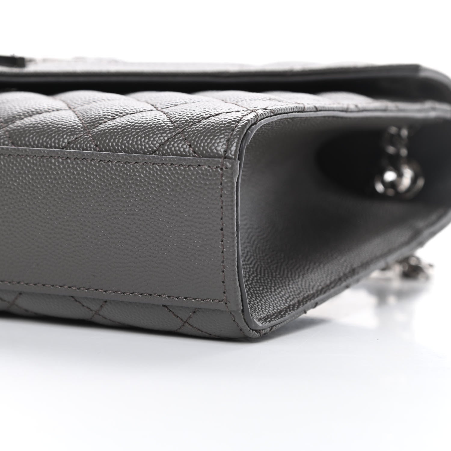 Saint Laurent Grain De Poudre Textured Mixed Matelasse Medium Triquilt Monogram Satchel Earth 9 of 10