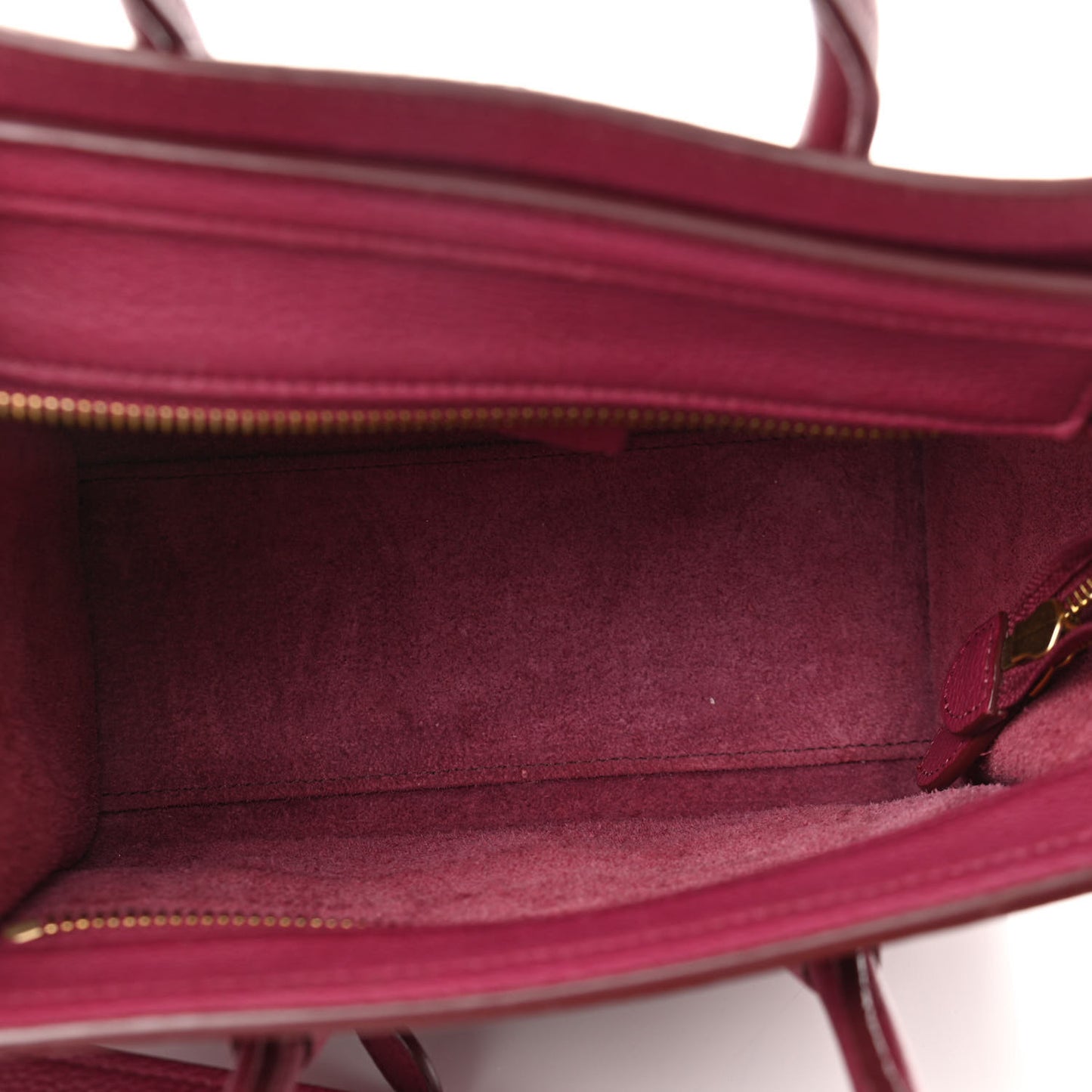 Drummed Calfskin Nano Luggage Plum