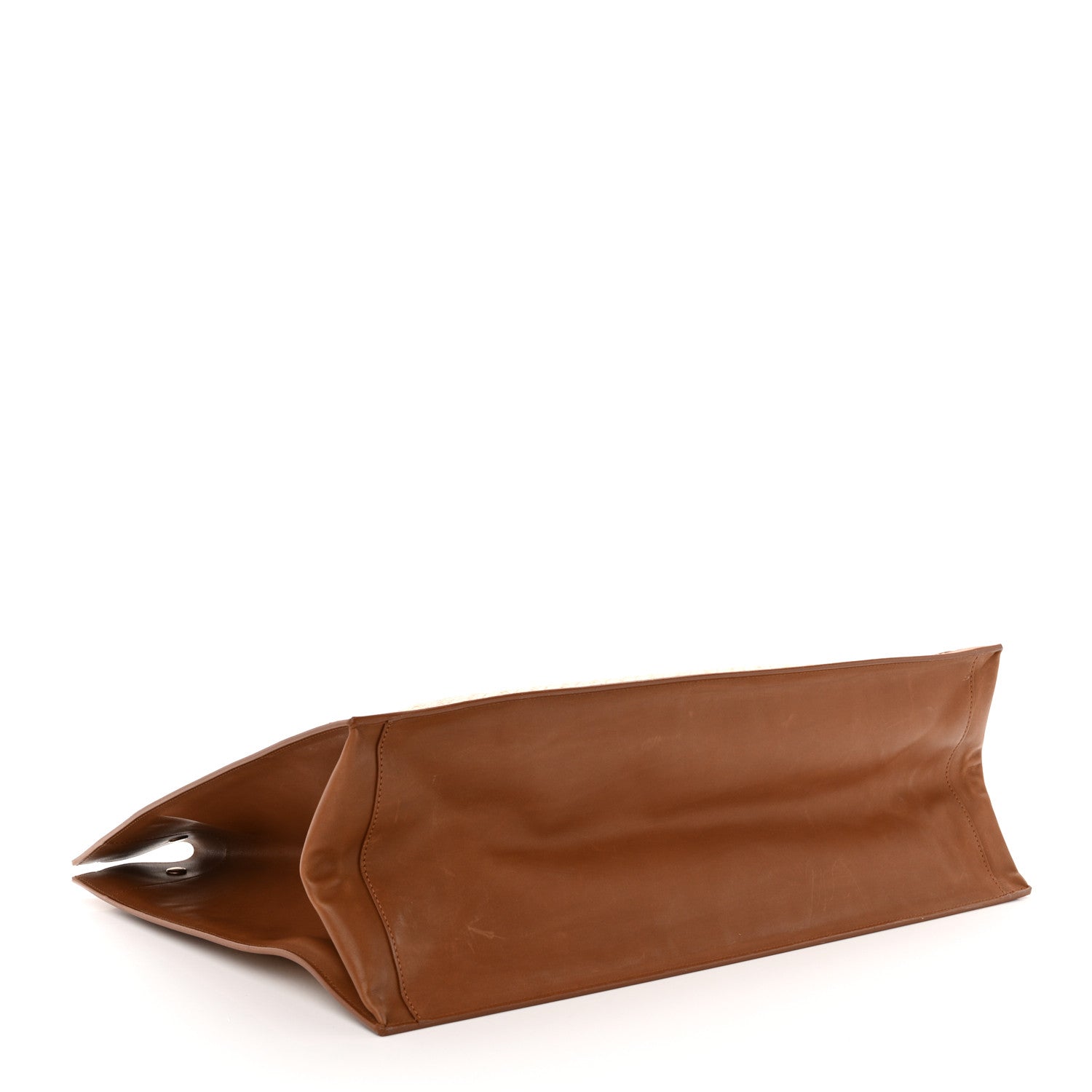 Saint Laurent Raffia Linen Calfskin Rive Gauche Tote Naturale Brown 4 of 10