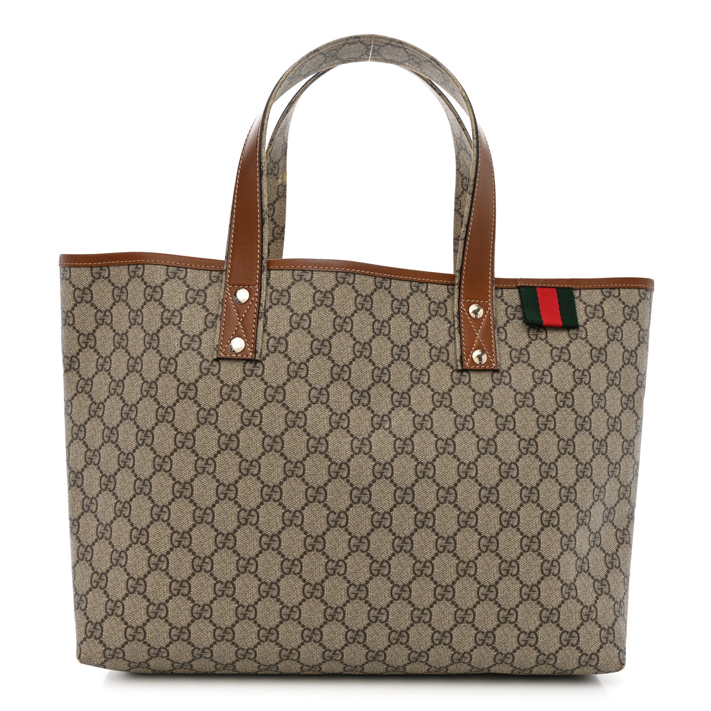 GG Plus Monogram Medium Signature Web Loop Tote Brown