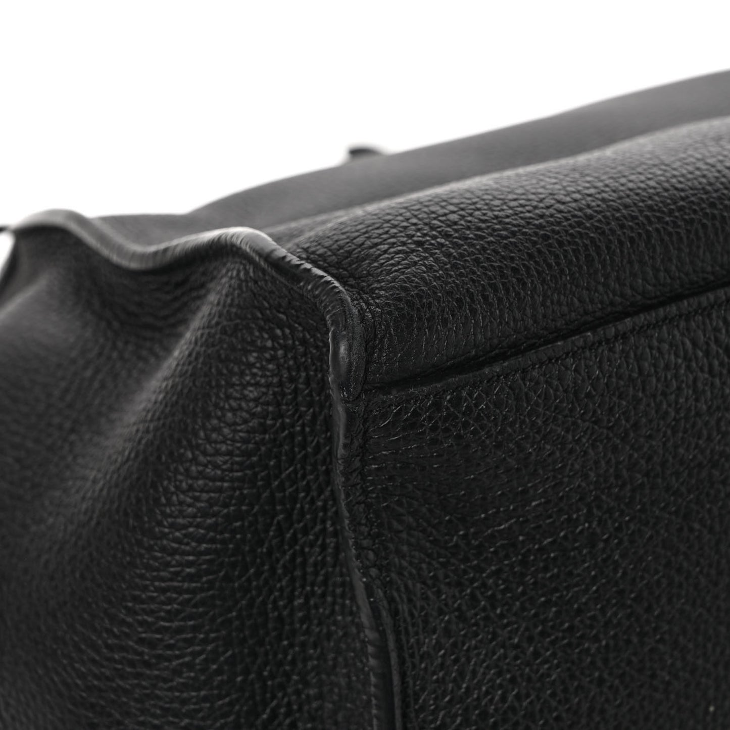 Supple Grained Calfskin Small Big Bag Black