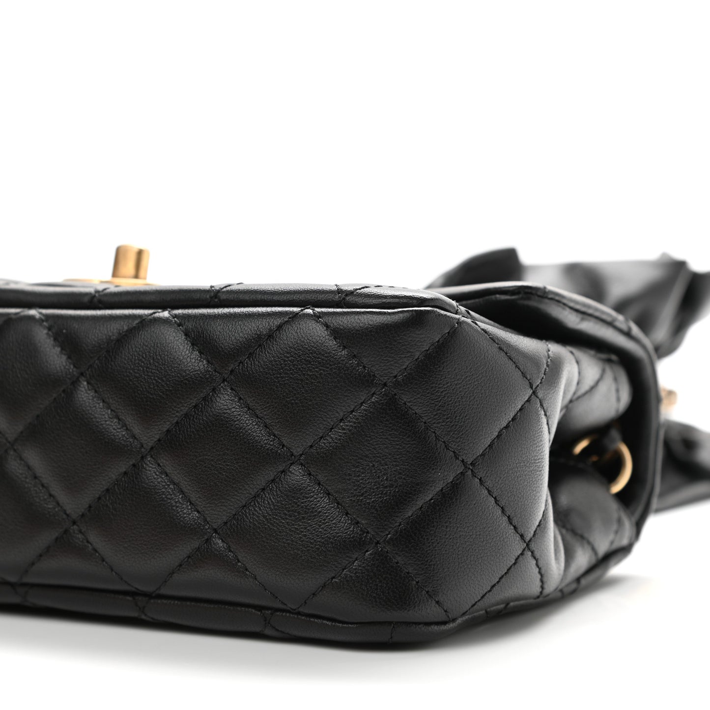 Lambskin Quilted Mini Romance Rectangular Flap Black