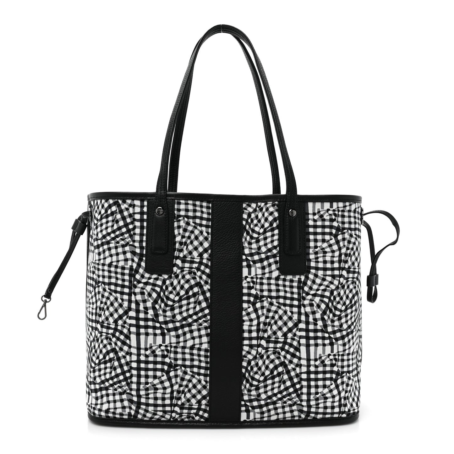 Grained Calfskin Visetos Medium Liz Reversible Shopper Tote Black