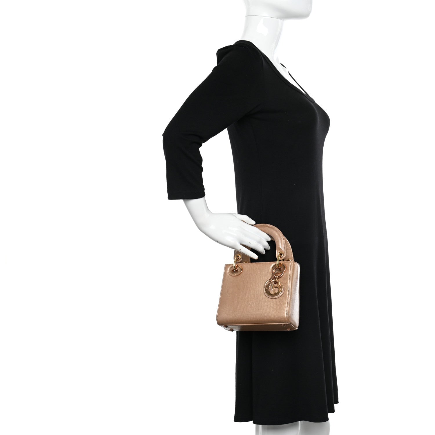Christian Dior Lizard Mini Lady Dior Beige 2 of 14