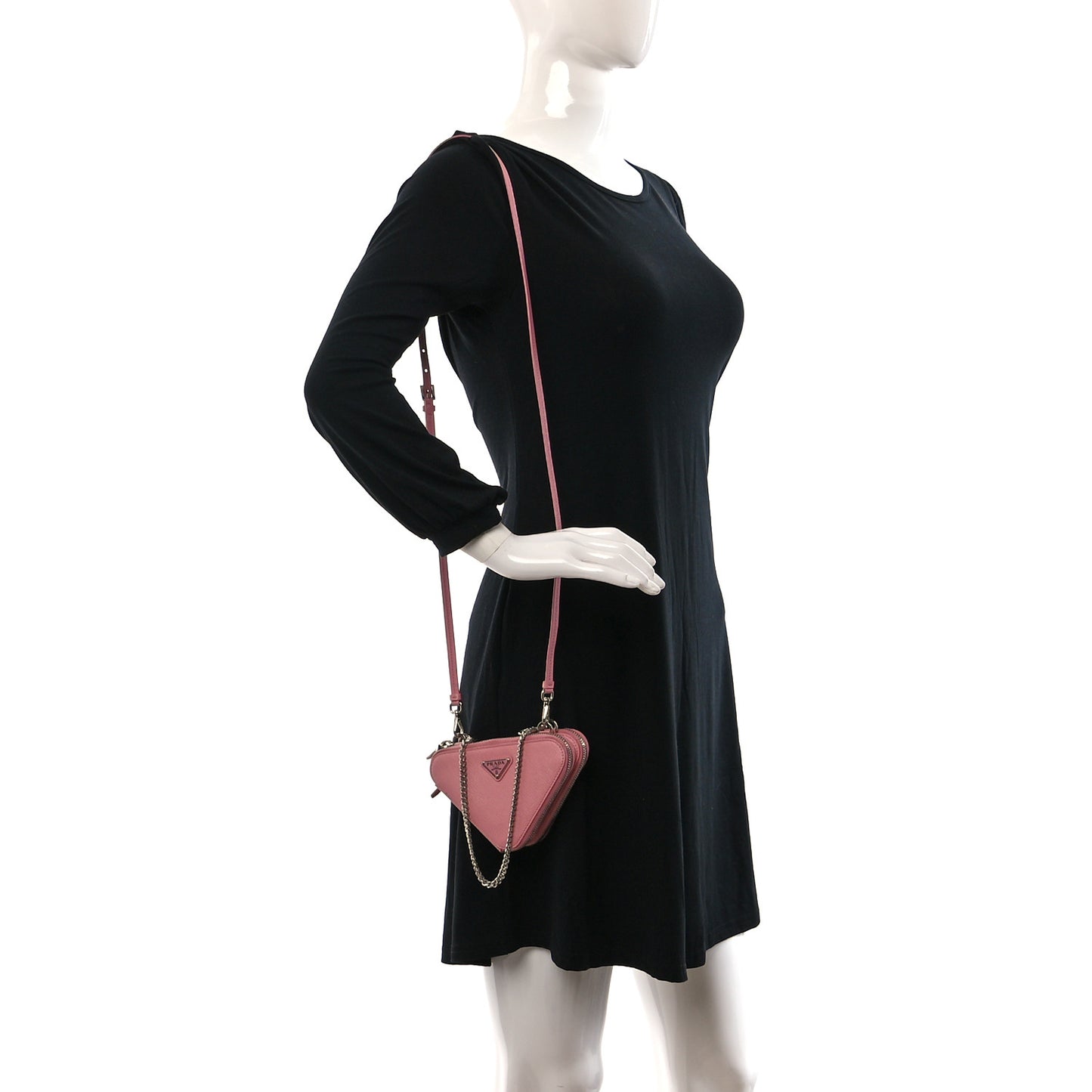 Saffiano Mini Triangle Crossbody Pouch Petalo