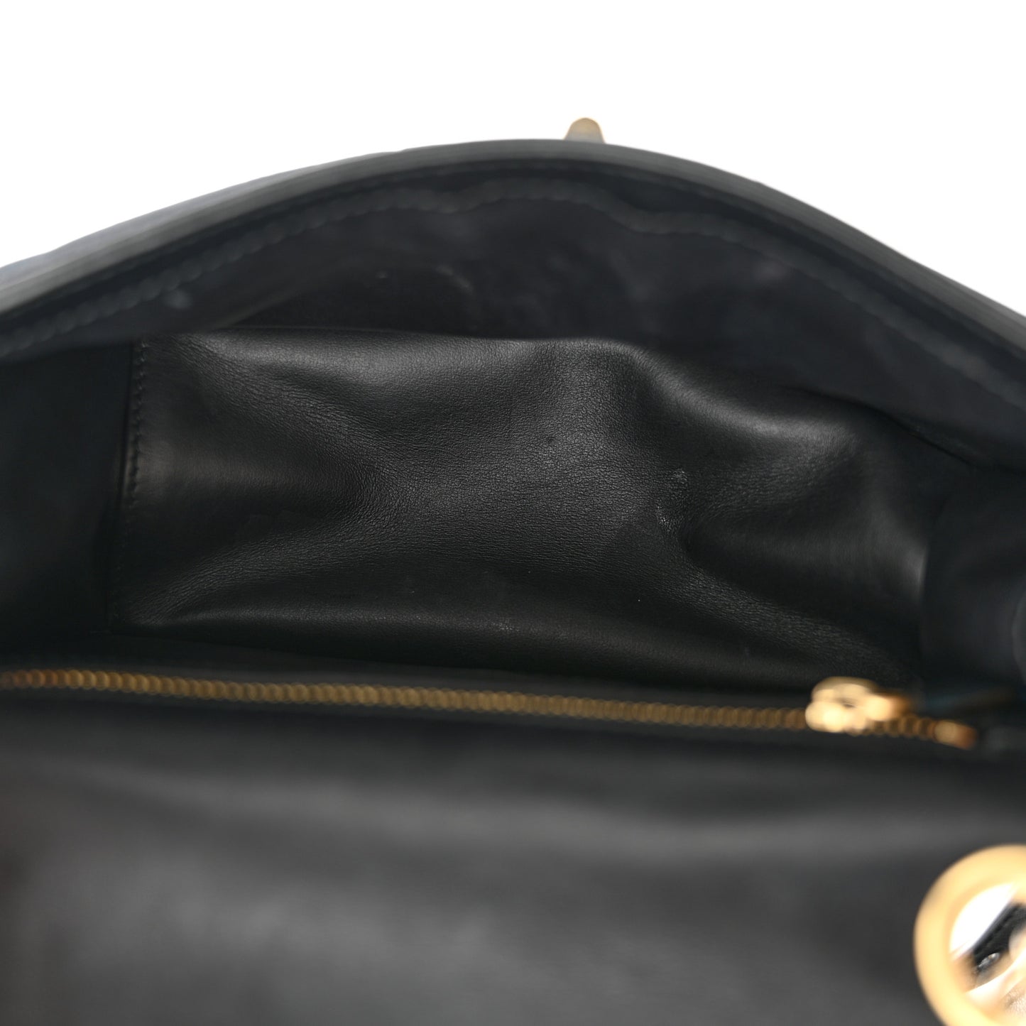 Velvet Quilted Gancini Flap Bag Black