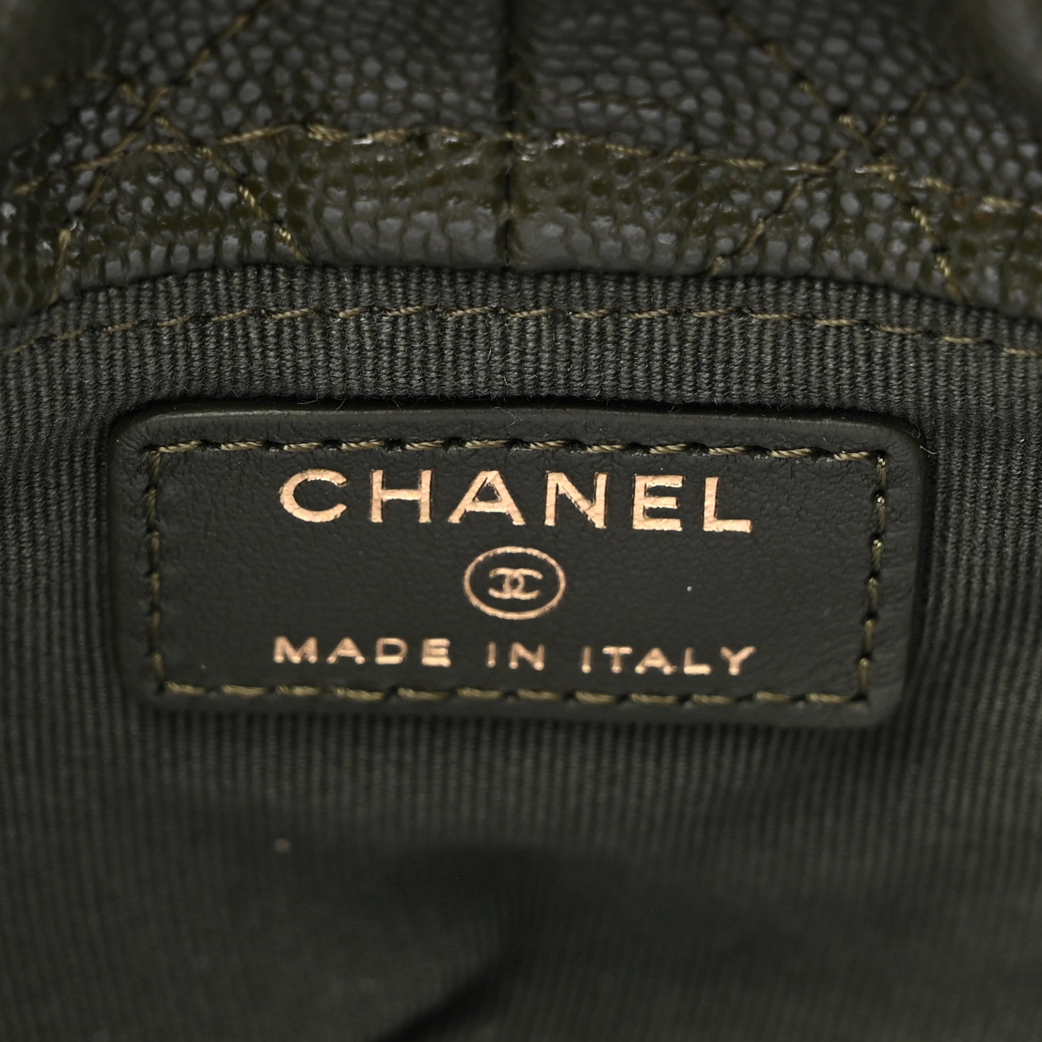 Chanel Caviar Quilted Coco First Bucket Clutch With Chain Khaki 6 of 11