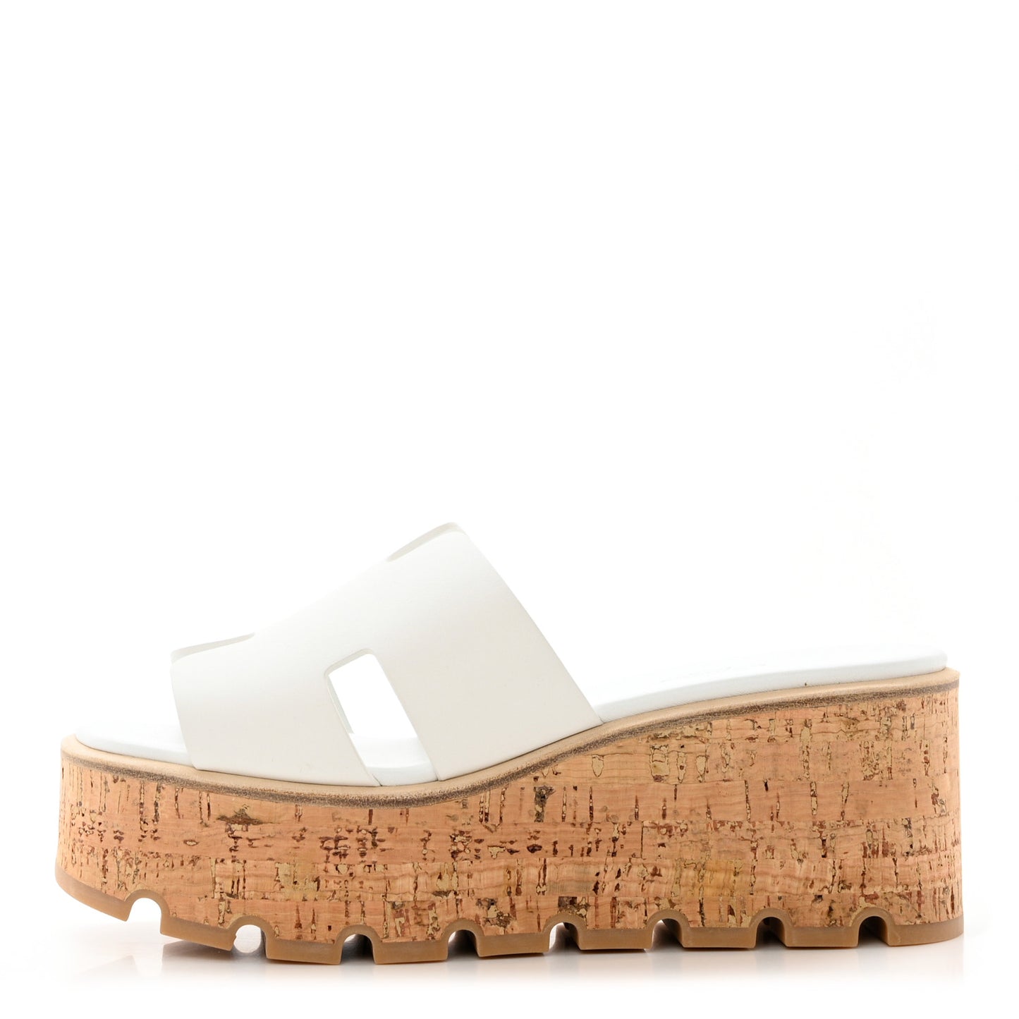 Calfskin Cork Eze 30 Sandals 36 White