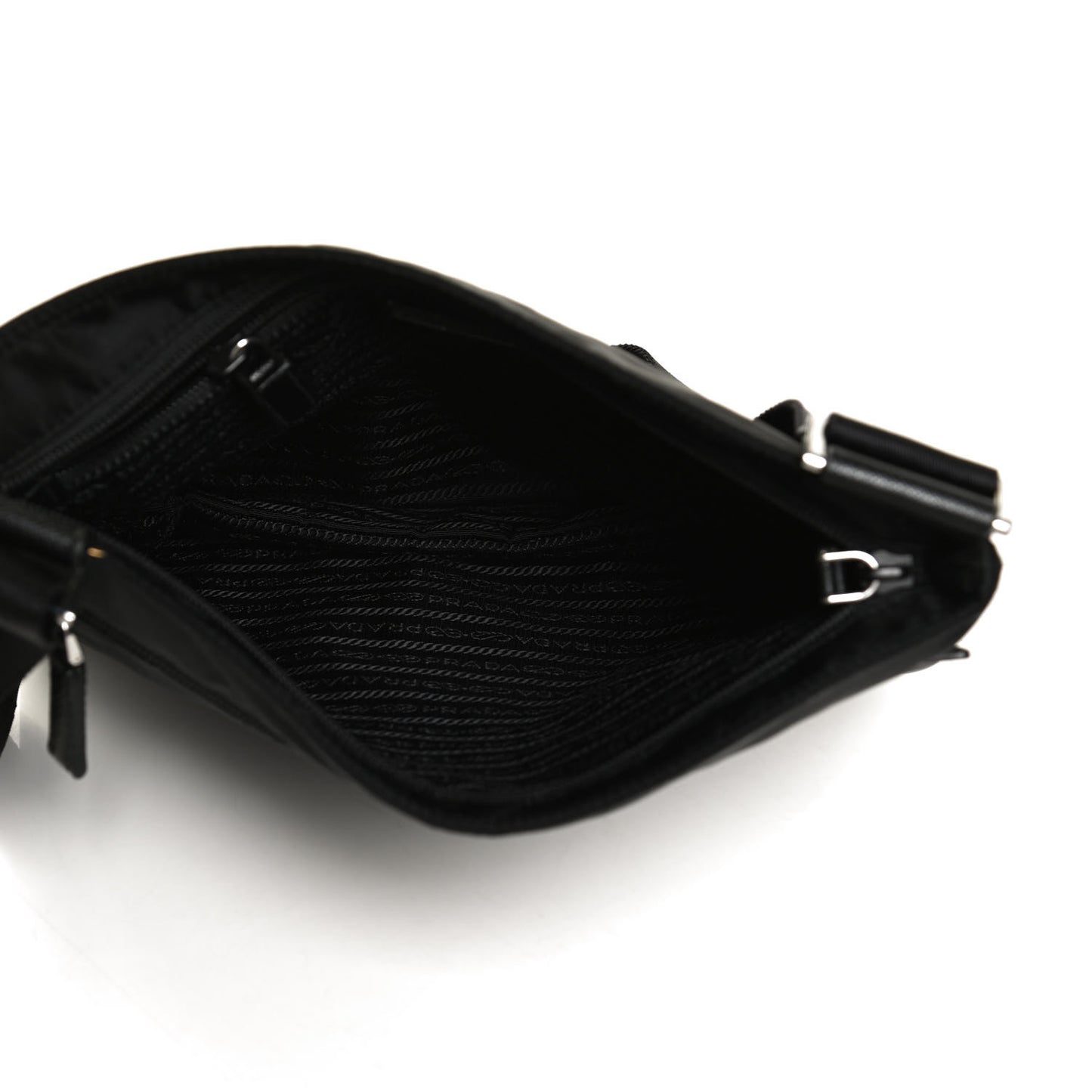 Nylon Vela Flat Messenger Bag Black