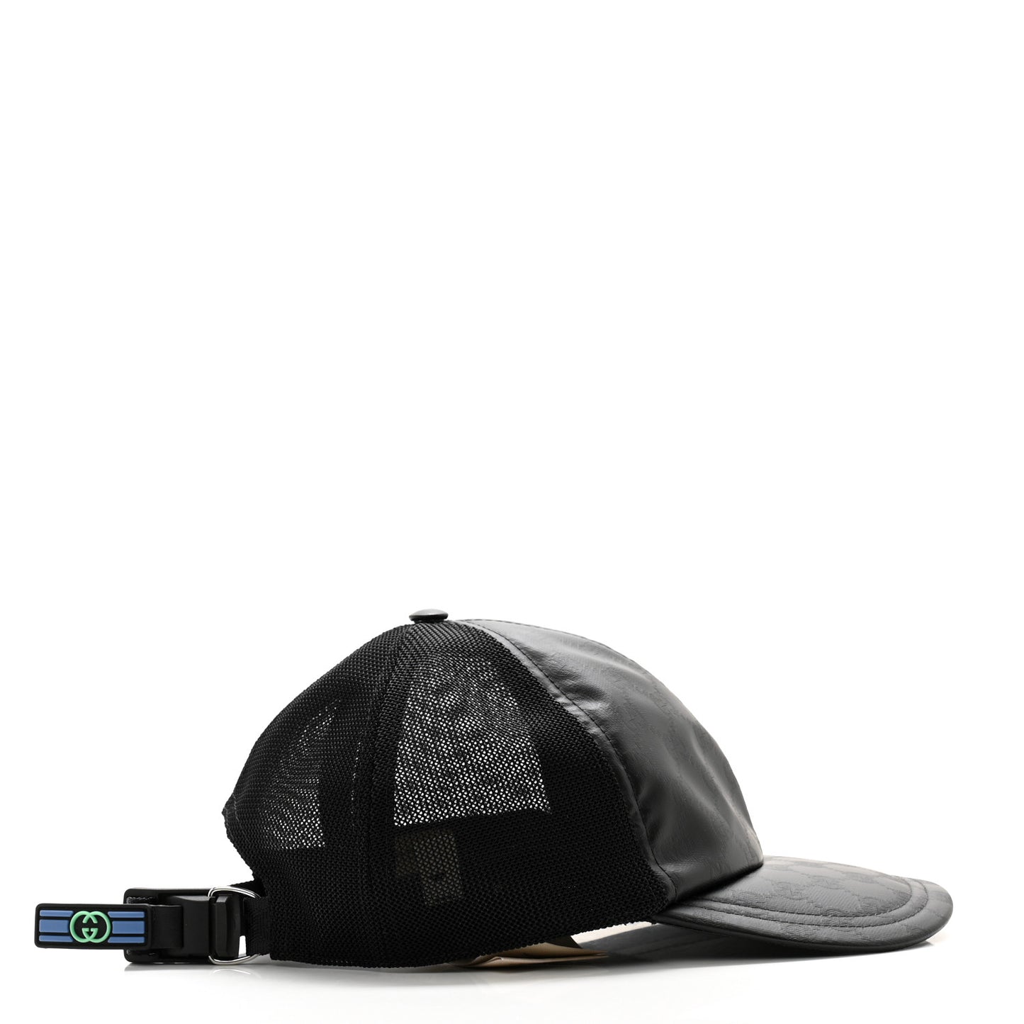 Calfskin Mesh GG Tennis Embossed Baseball Hat L Black