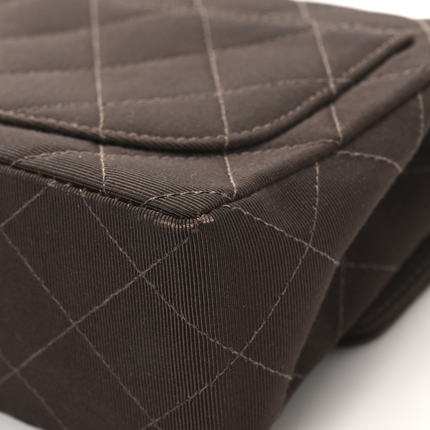 Grosgrain Quilted Mini Square Flap Brown