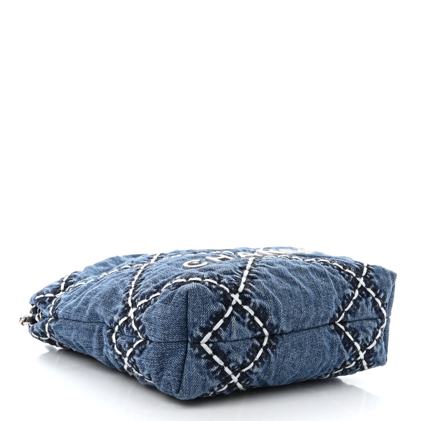 Denim Stitched Quilted Mini Chanel 22 Blue