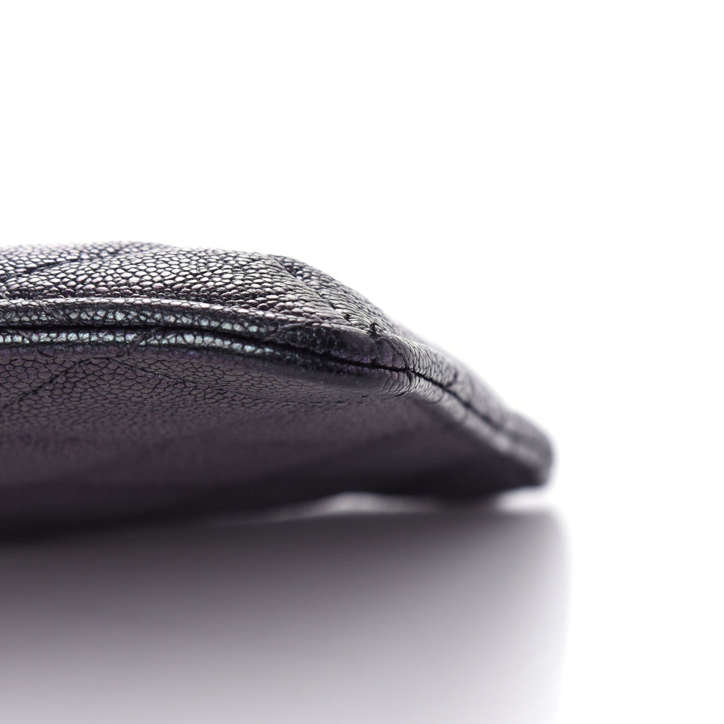 Iridescent Caviar Quilted Classic iPhone Pouch Black