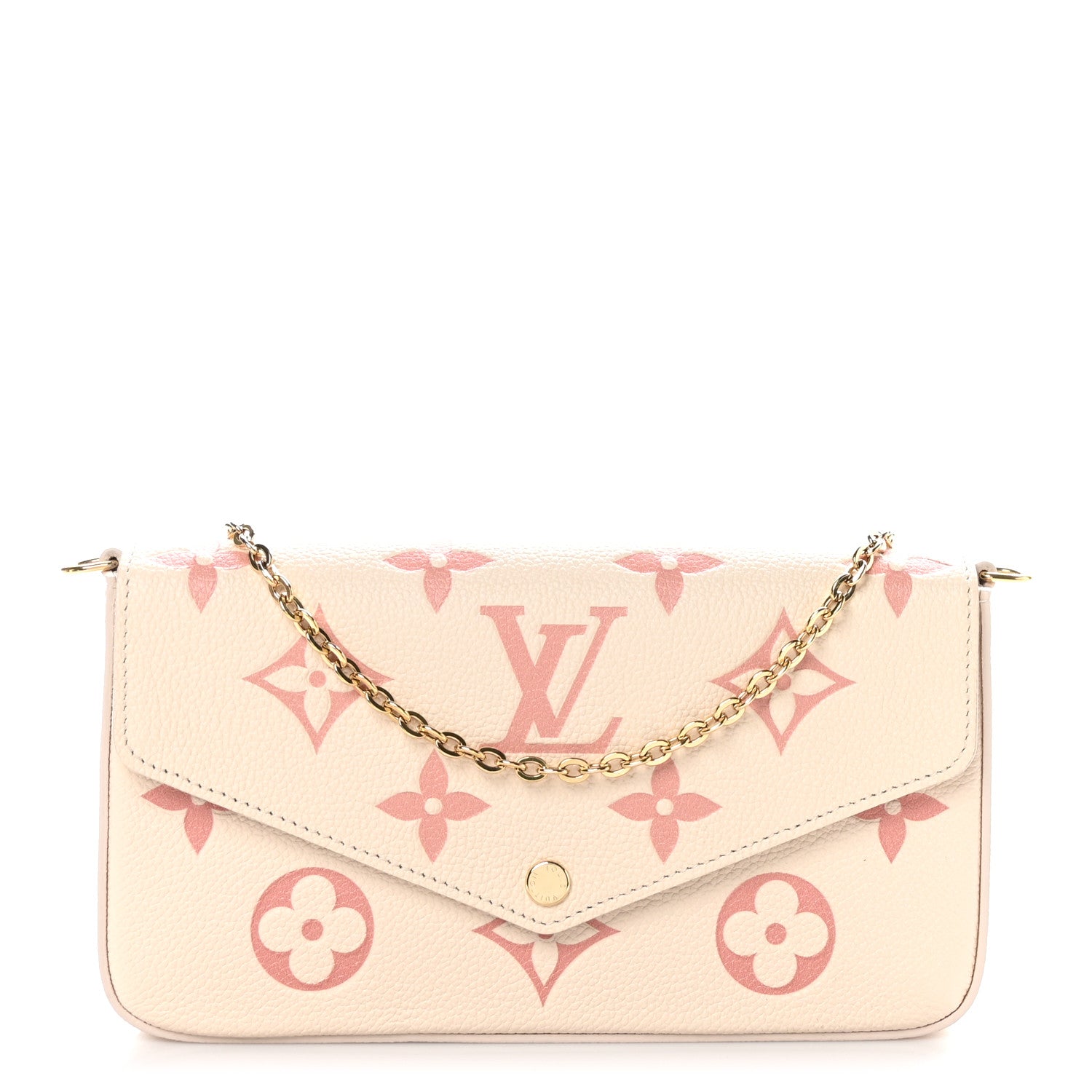 Louis Vuitton Empreinte Monogram Giant By The Pool Felicie Pochette Chain Wallet Creme Rose Trianon 1 of 10