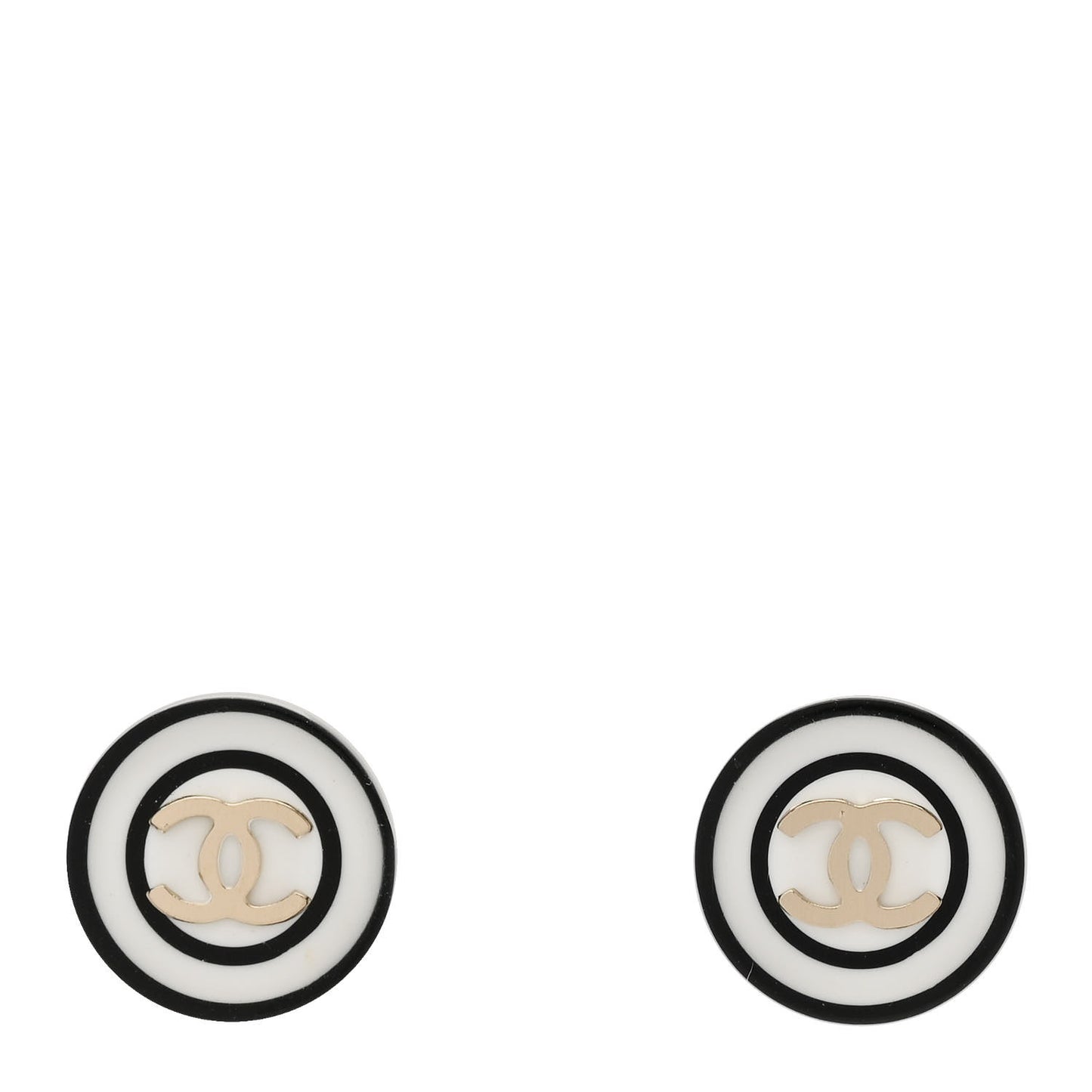 Resin CC Earrings White Black