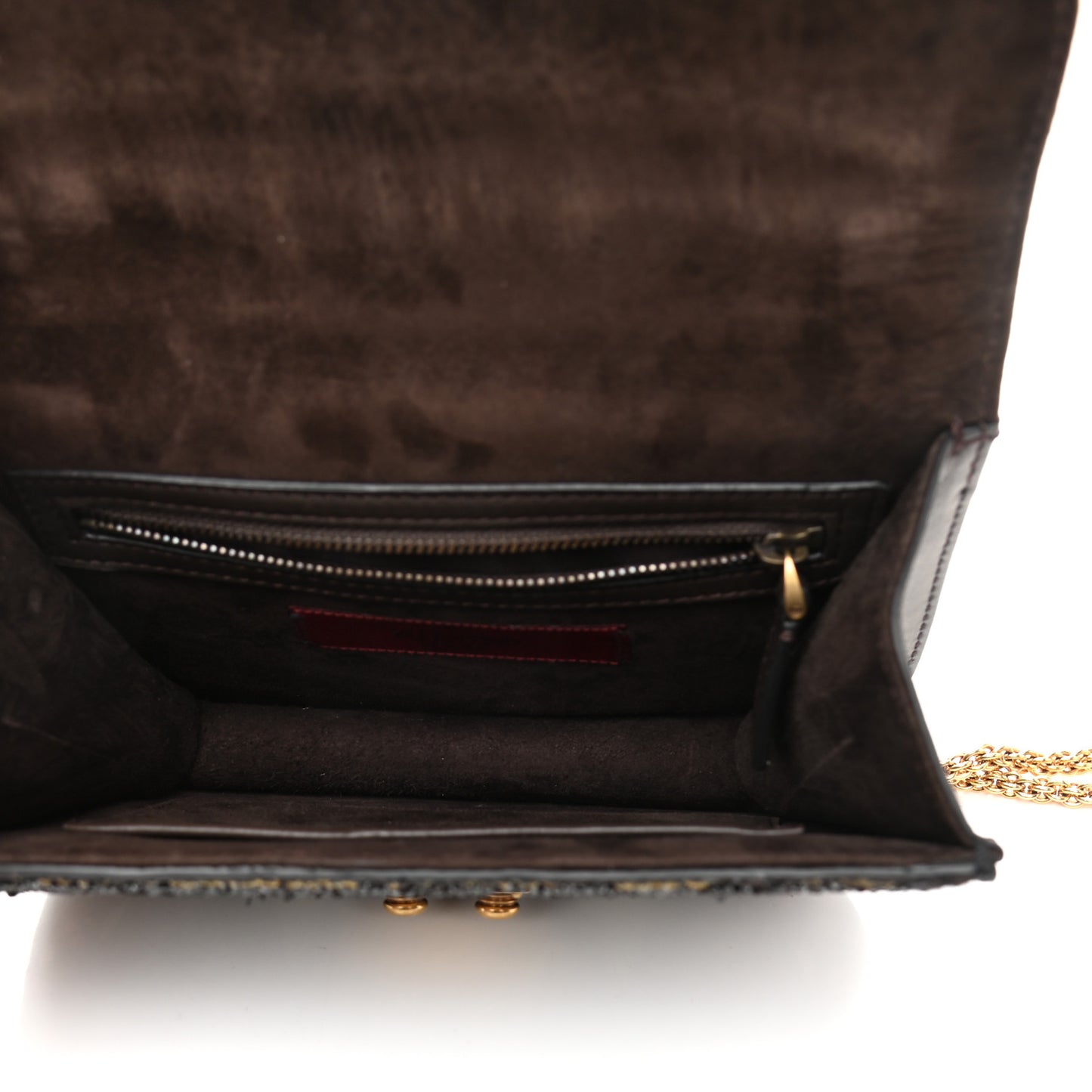 Vitello Beaded Small Glam Lock Rockstud Flap Black Multicolor