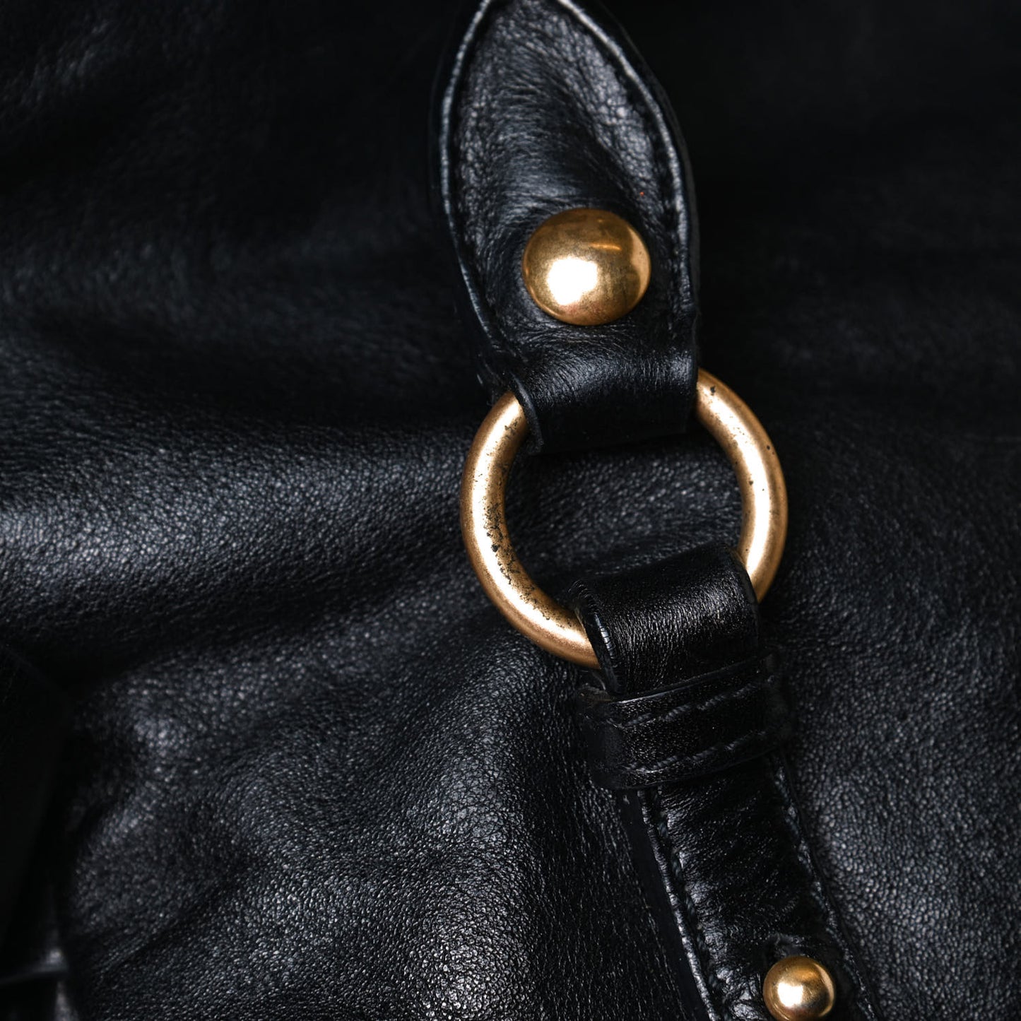 Vitello Lux Bow Tote Black