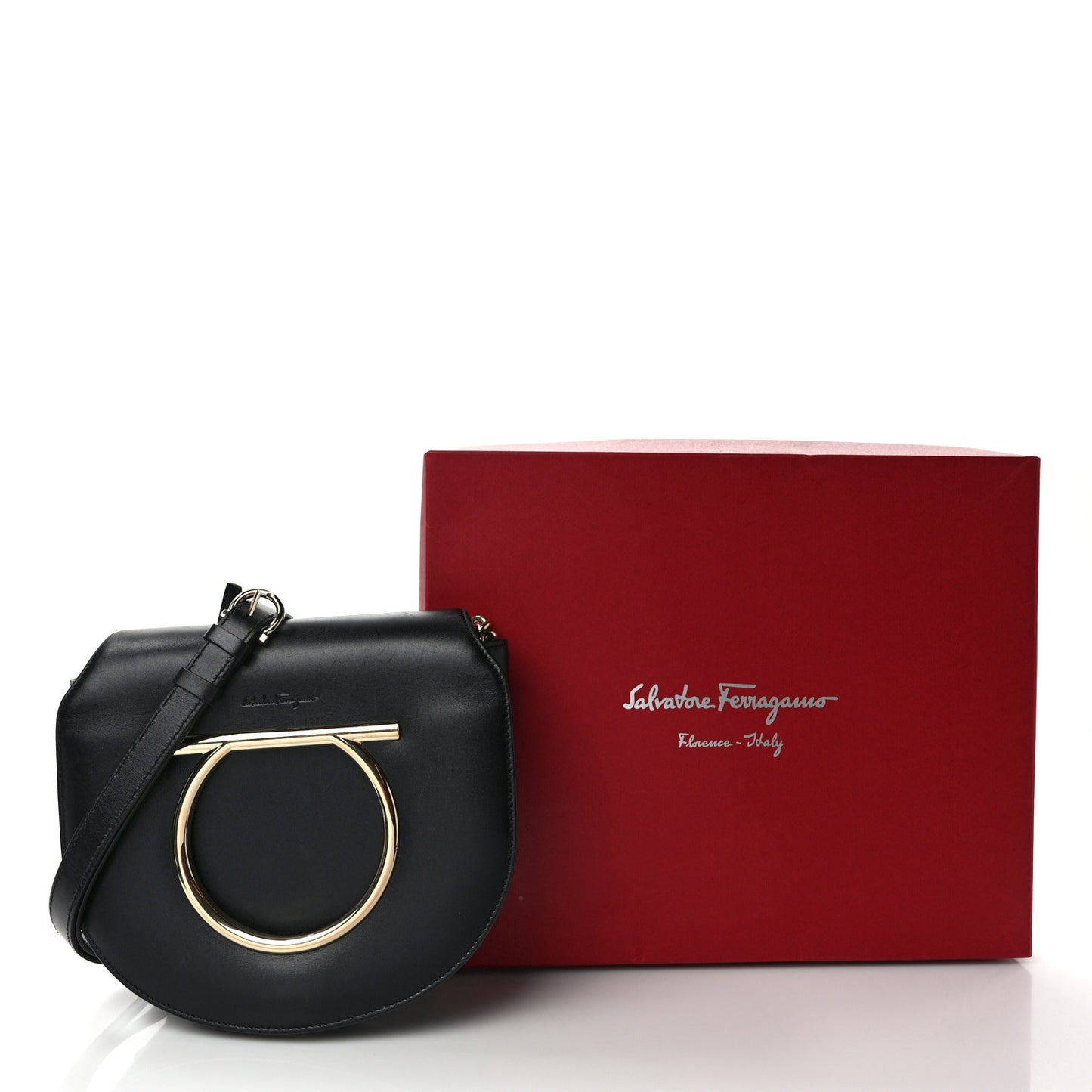 Calfskin Large Vela Flap Bag Black