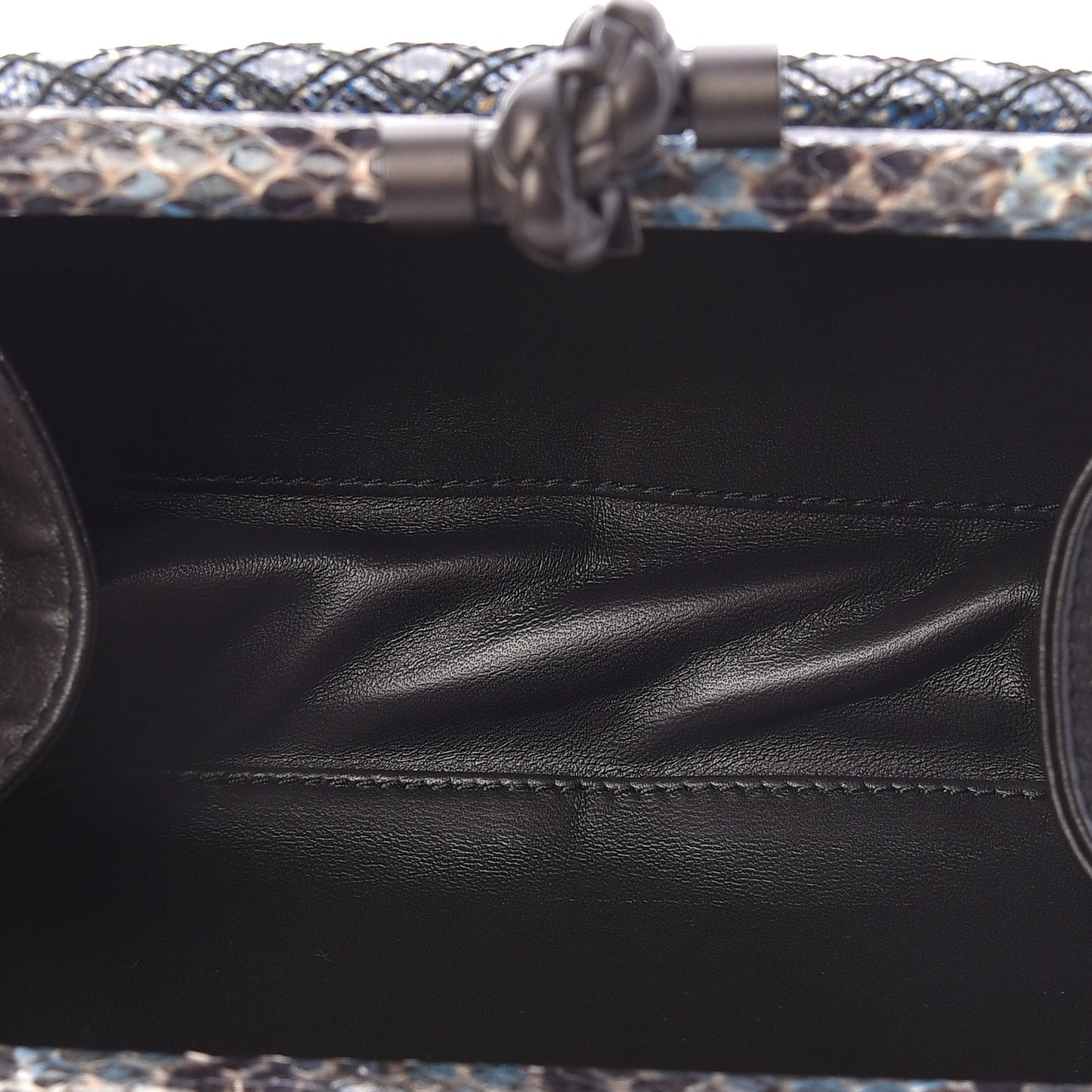 Karung Watersnake Intrecciato Knot Clutch Blue