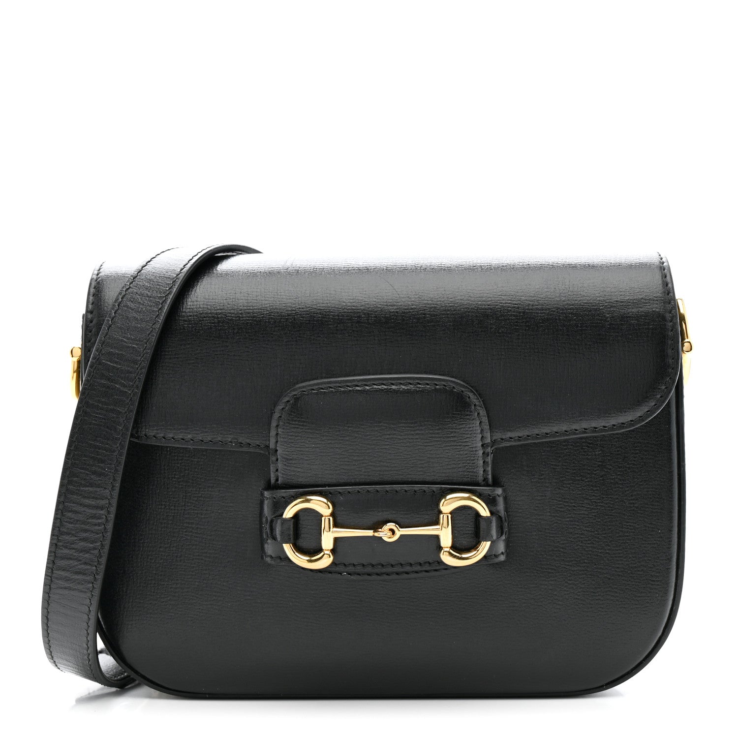 Gucci Azalea Calfskin Web Mini Horsebit 1955 Shoulder Bag Black
