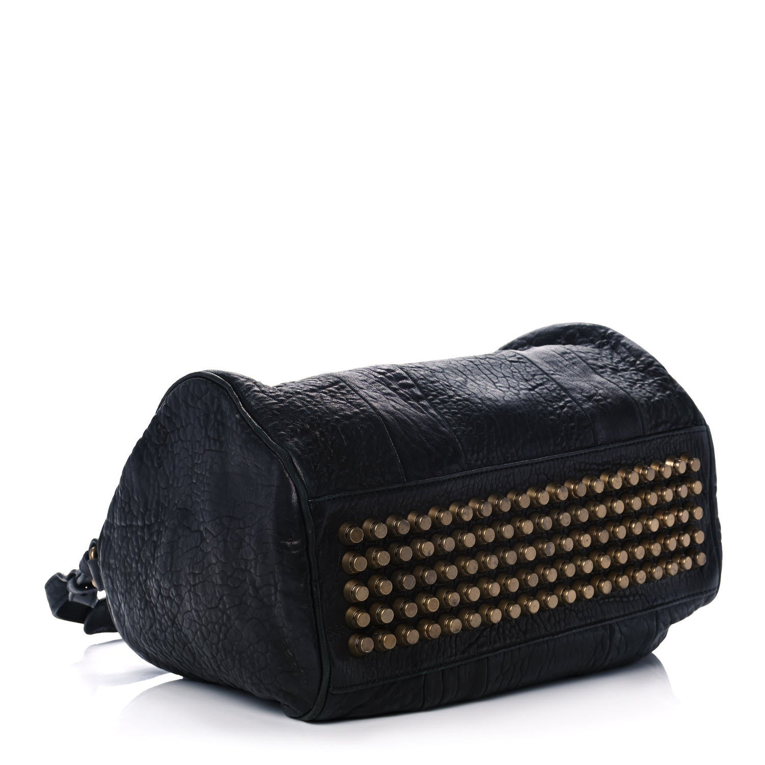 Alexander Wang Pebbled Lambskin Rocco Navy Gold Hardware 4 of 8