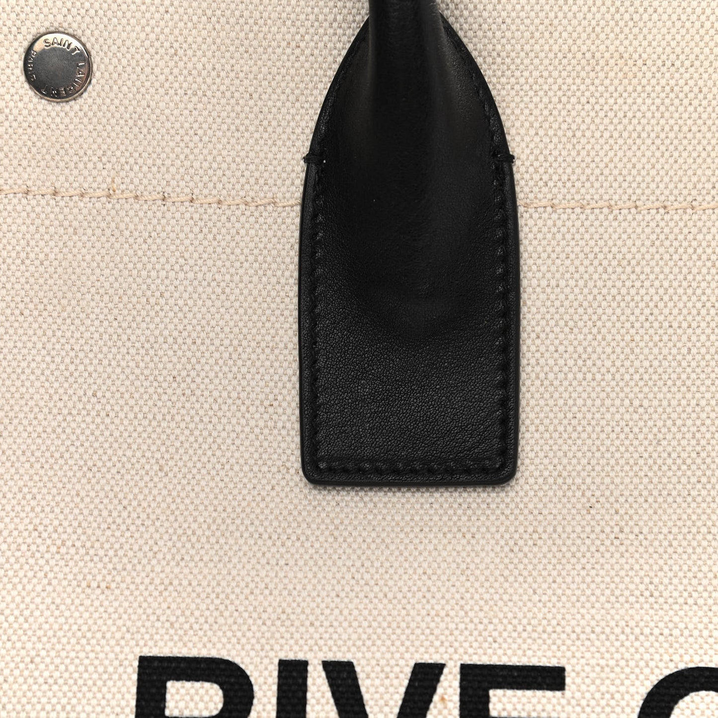 Linen Calfskin Small Rive Gauche Tote Greggio Natural