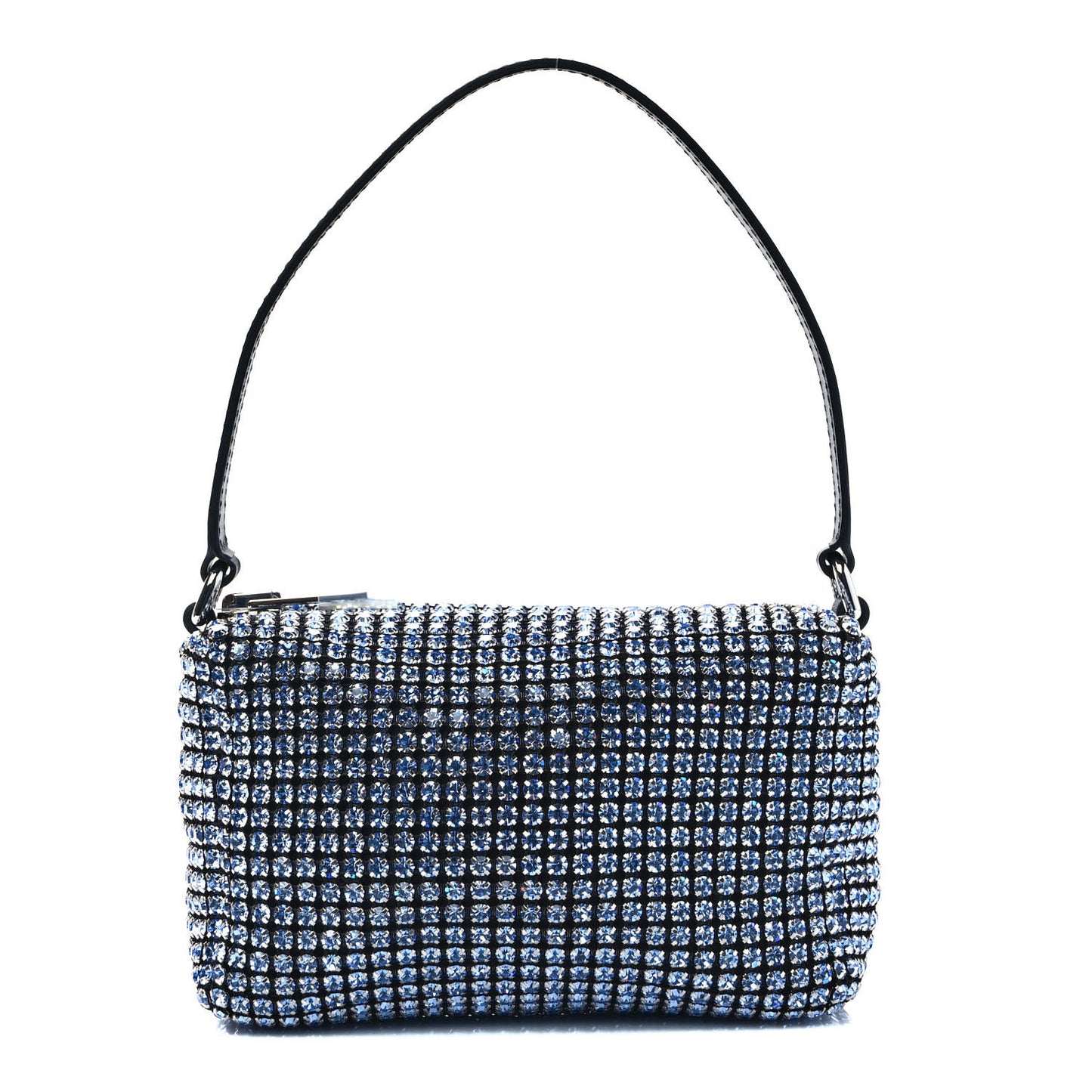Mesh Crystal Rhinestone Mini Heiress Pouch Baby Blue