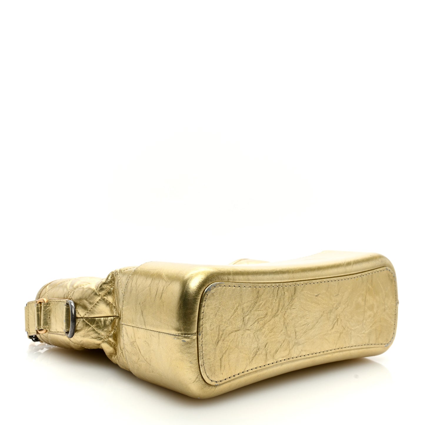 Metallic Aged Calfskin Quilted Medium Gabrielle Gold